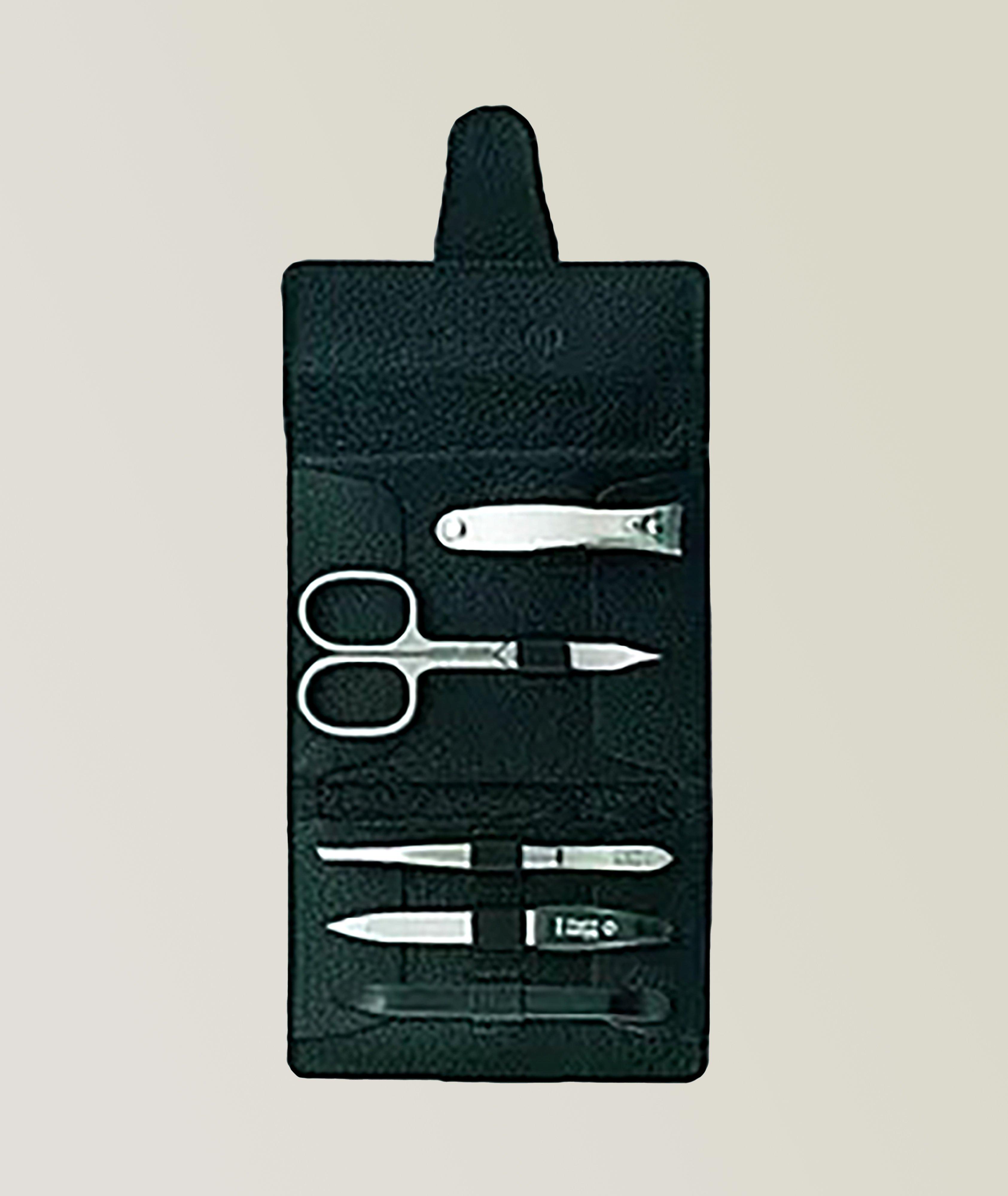 Capri Schwarz 5pc Manicure Set In High Quality Leather Case image 0
