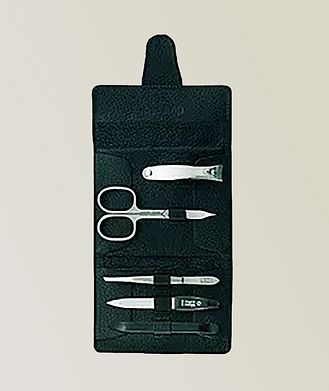 Niegeloh Capri Schwarz 5pc Manicure Set In High Quality Leather Case