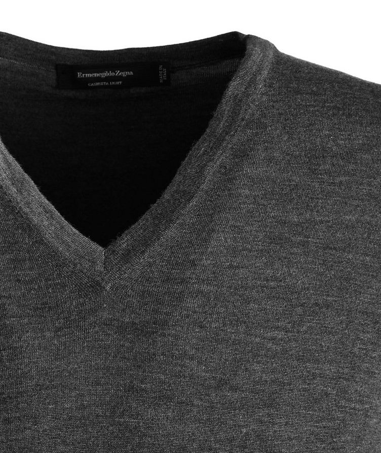 Cashseta Light Cashmere-Silk V-Neck Sweater image 1