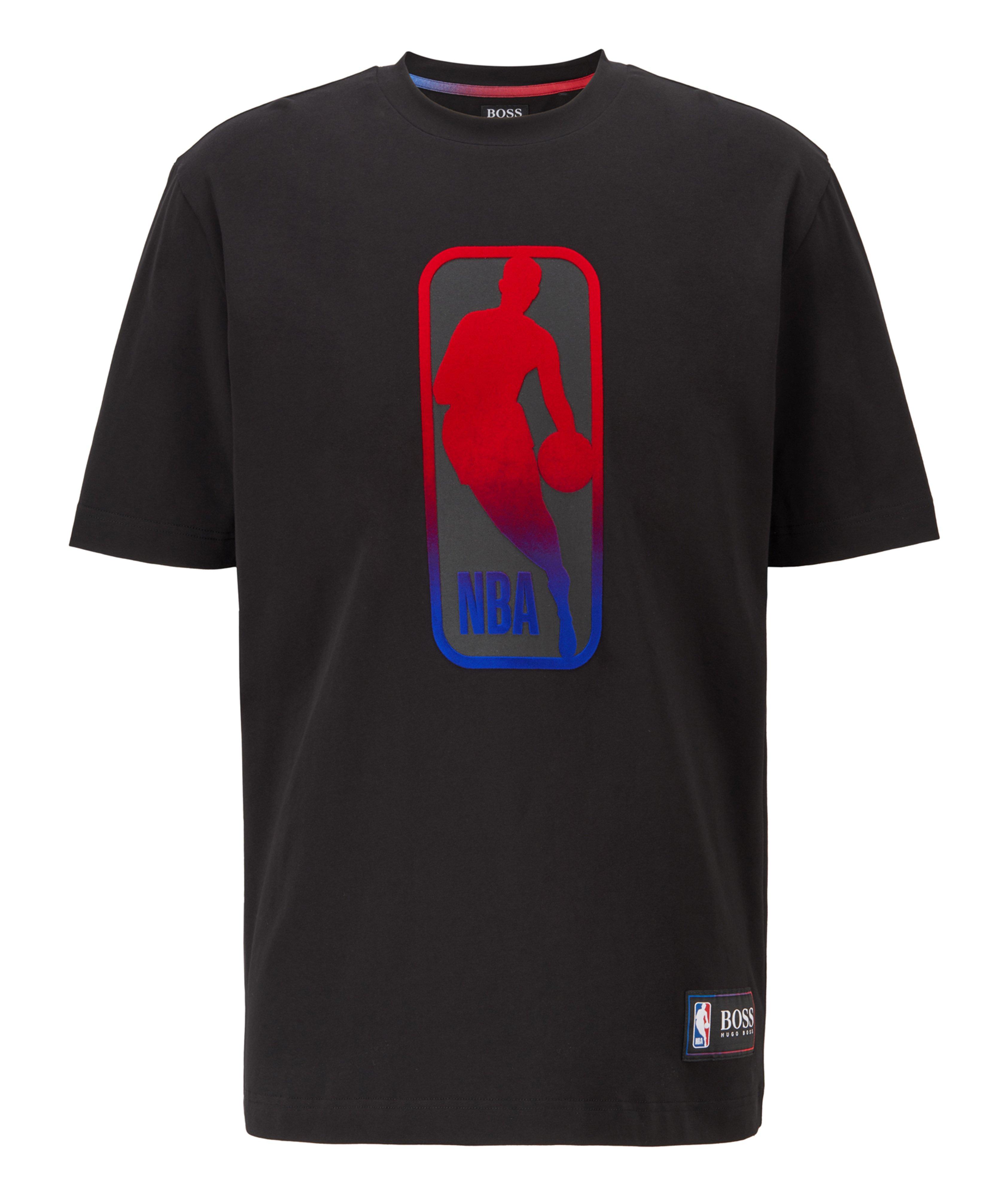 BOSS T-shirt imprimé en coton extensible, collection NBA