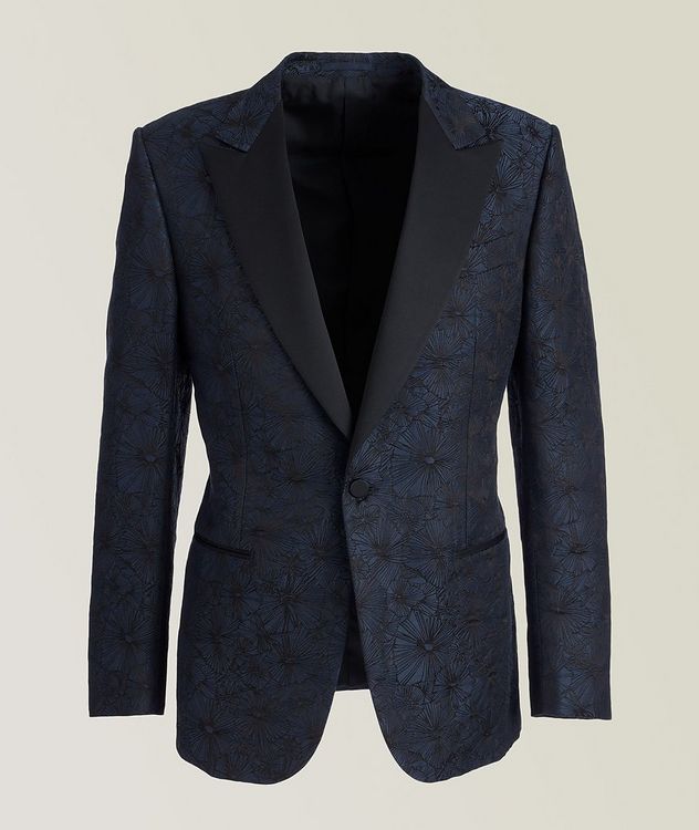Venezia Floral Linen-Silk Tuxedo Jacket picture 1