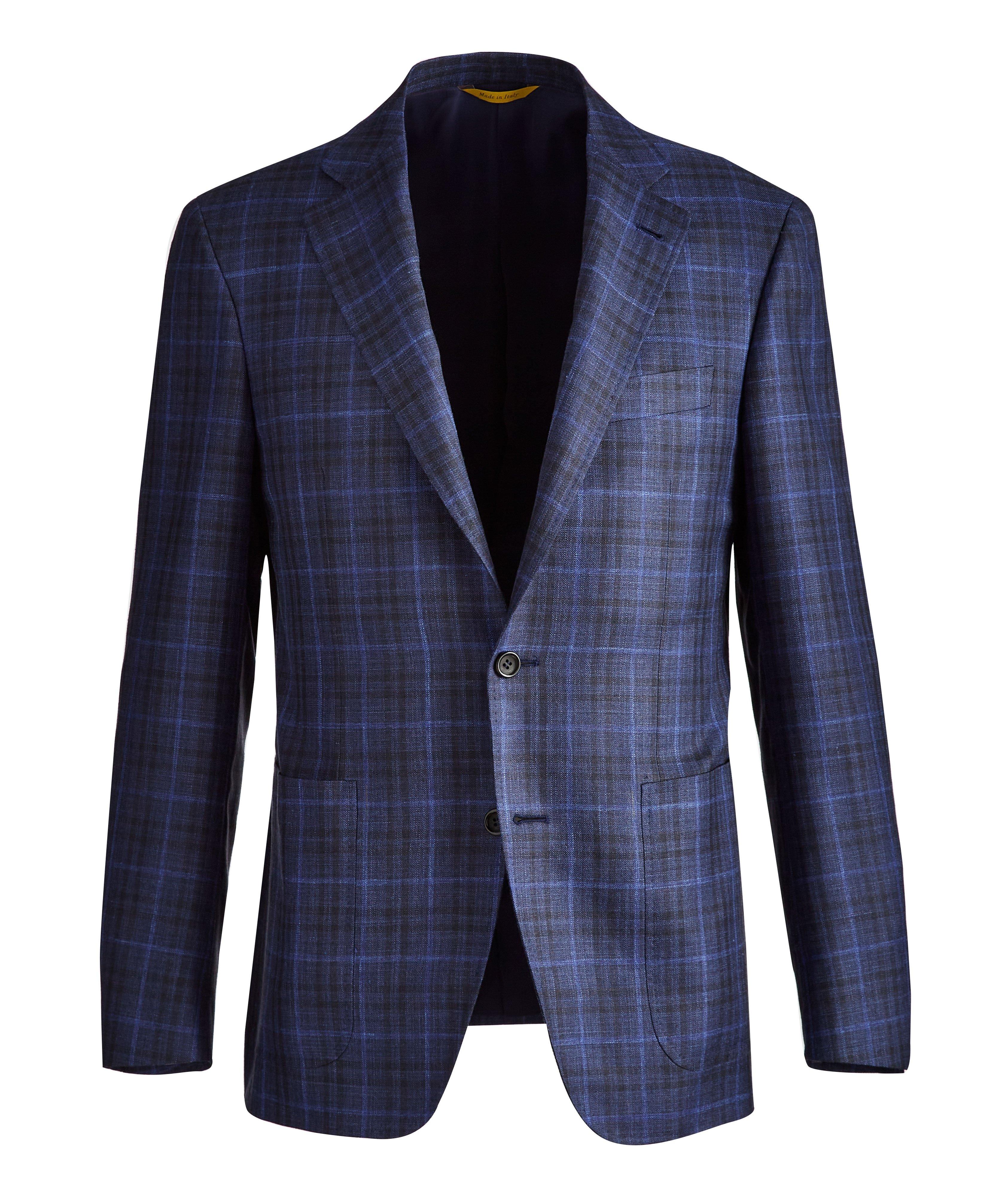 Kei Plaid Wool, Silk & Linen Sports Jacket image 0