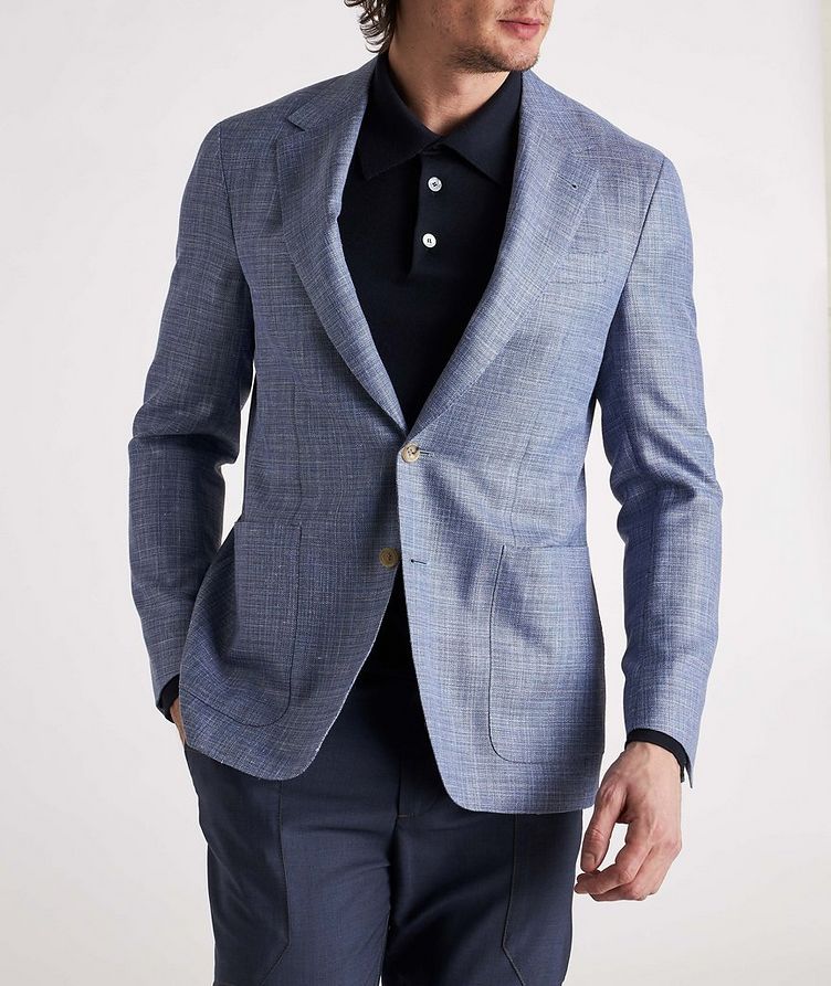 Ultralight Mélange Wool, Silk & Linen Sports Jacket image 2