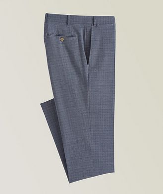 Canali Kei Impeccabile Wool Melange Crosshatch Dress Pants