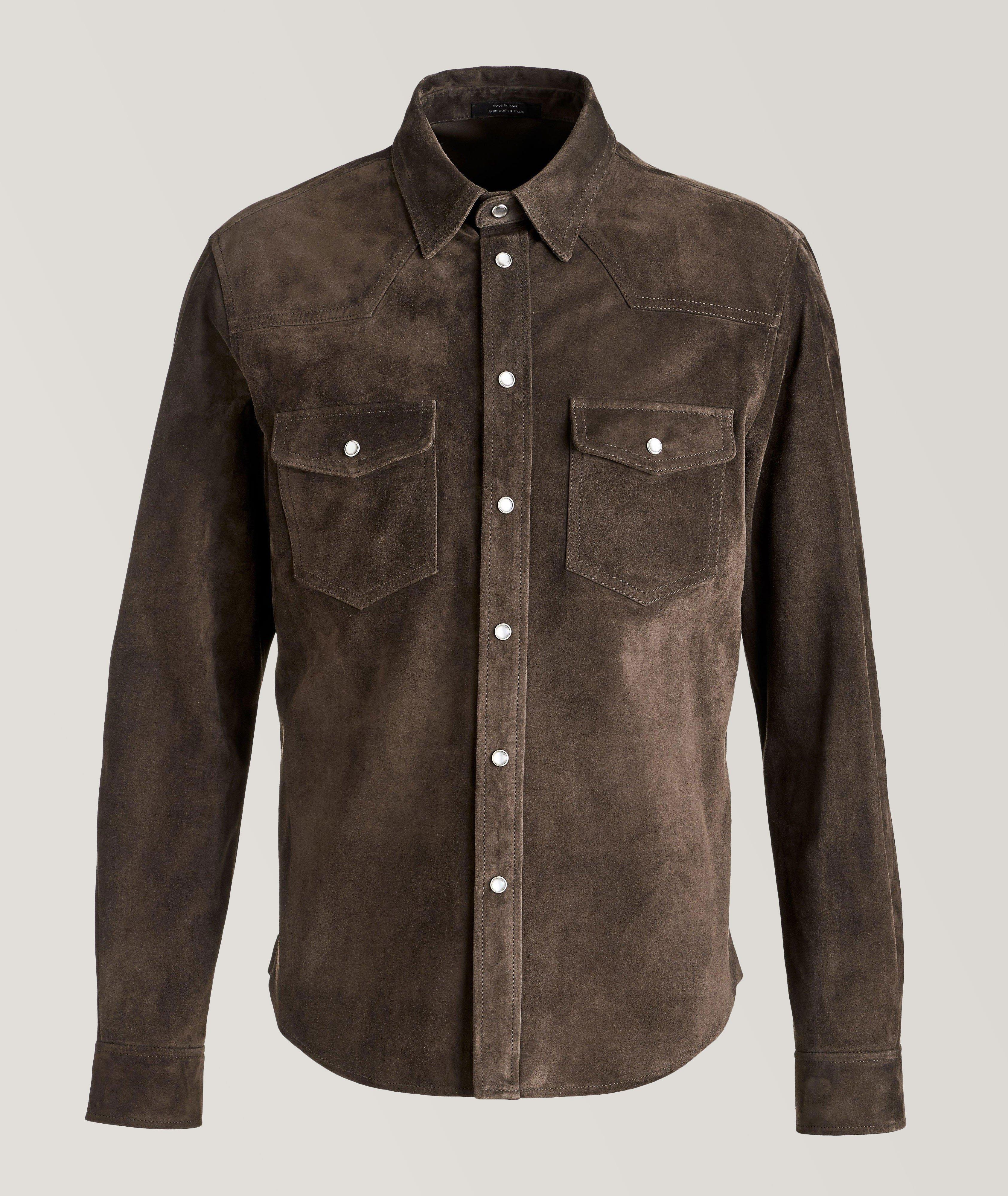 TOM FORD Calfskin Suede Shirt Jacket | Leather | Harry Rosen