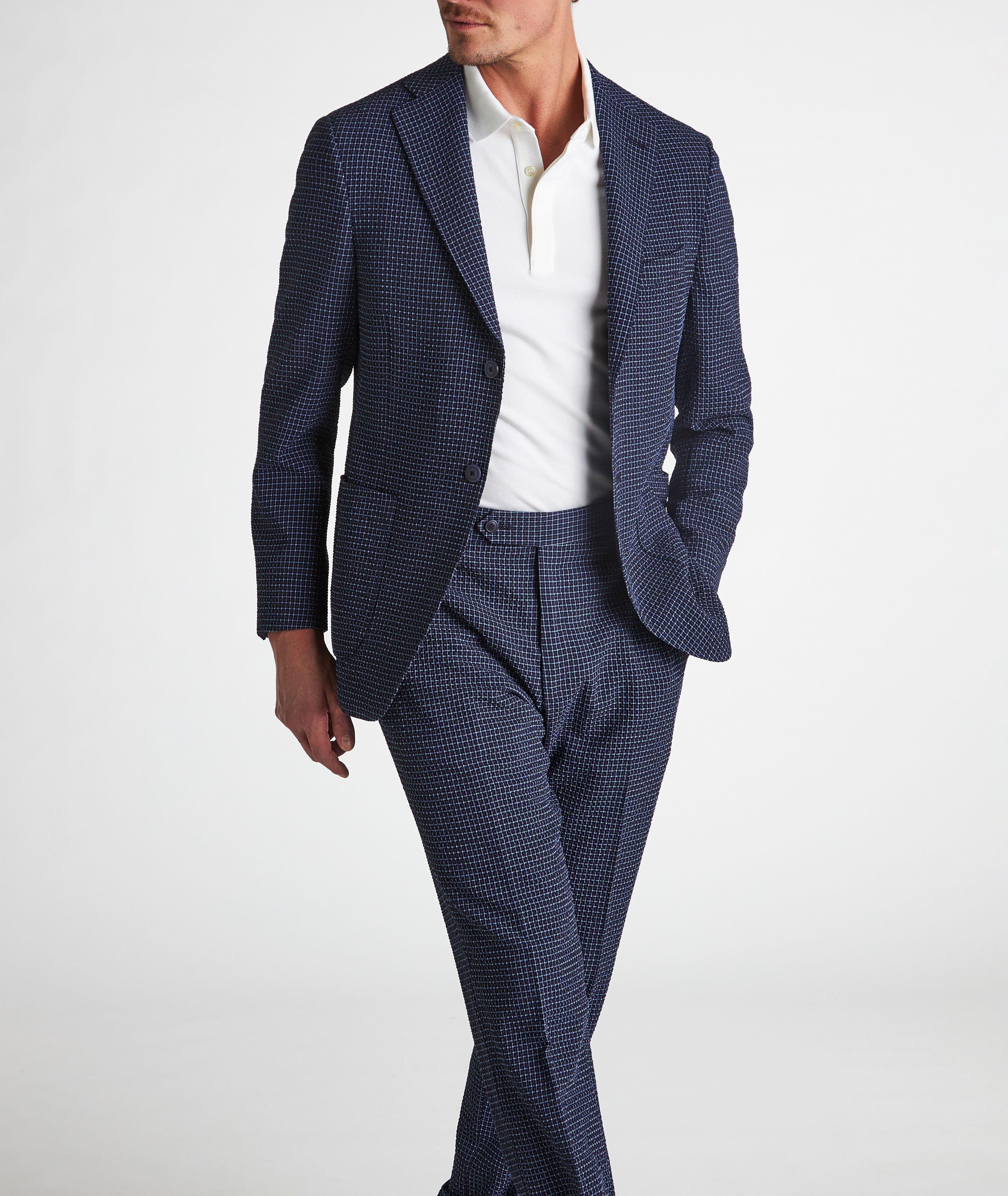 Supersoft Seersucker Check Stretch-Wool Suit image 1