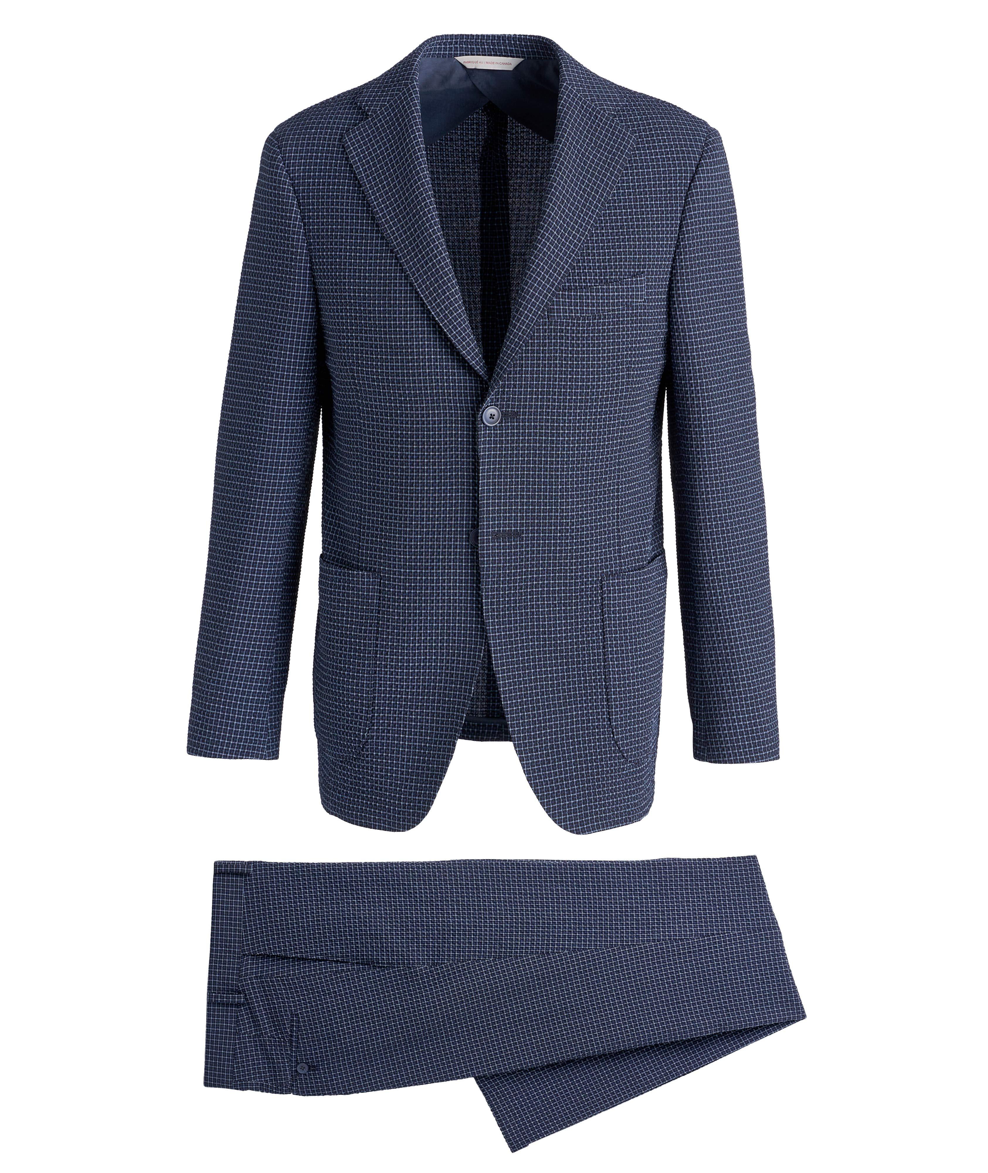 Supersoft Seersucker Check Stretch-Wool Suit image 0