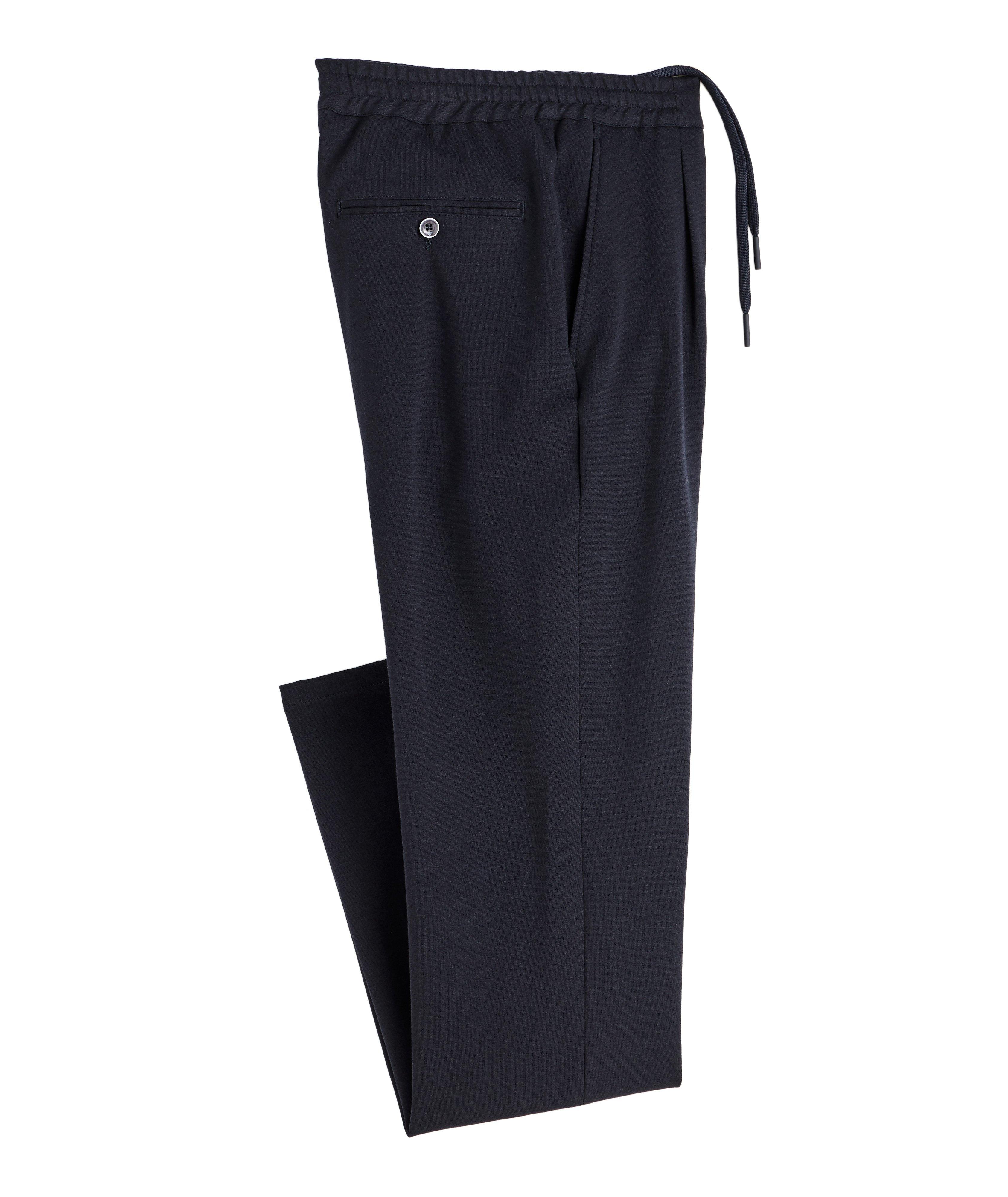 Drawstring Cotton-Blend Jersey Dress Pants image 0