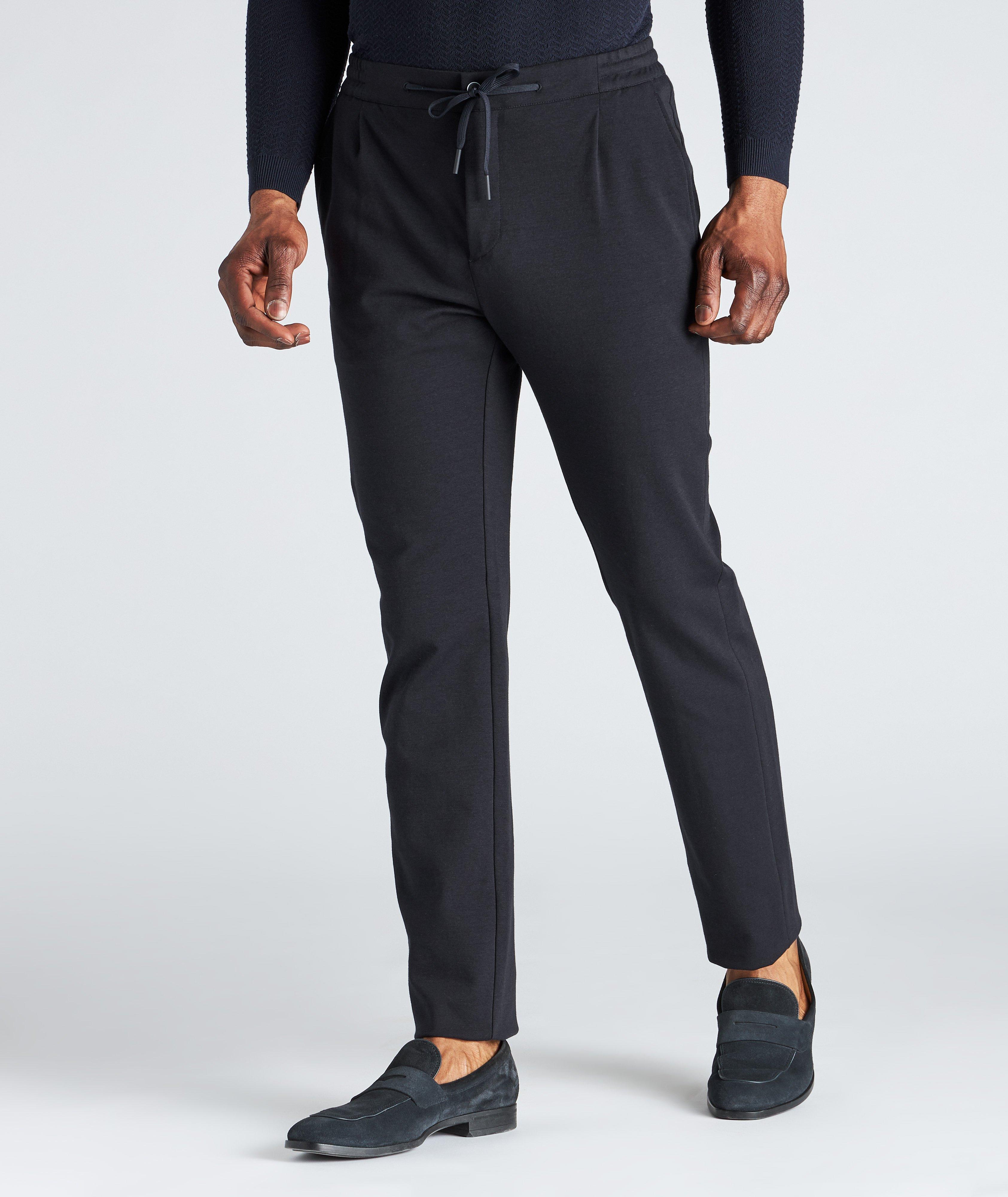 Drawstring Cotton-Blend Jersey Dress Pants image 1