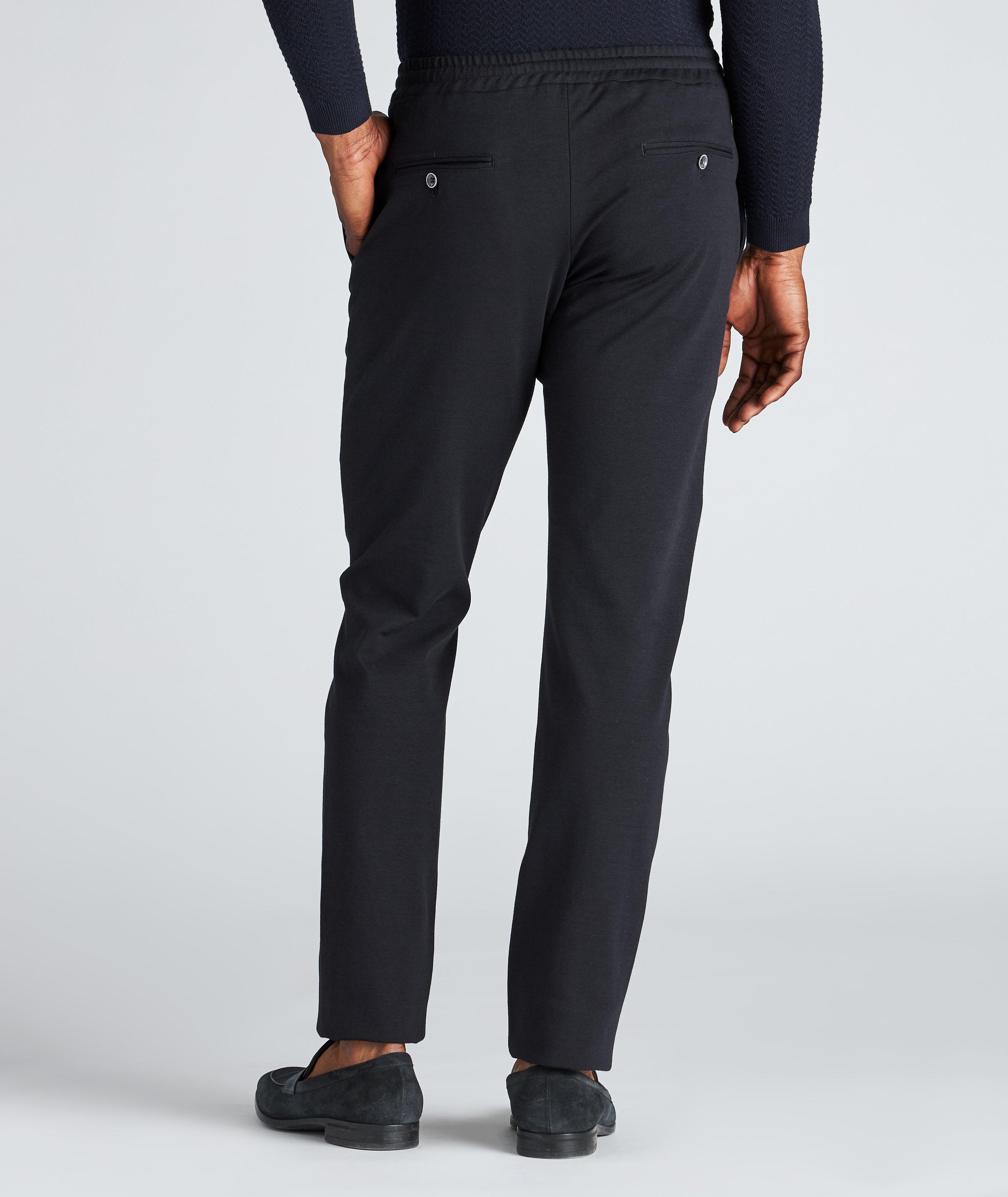 Drawstring Cotton-Blend Jersey Dress Pants image 2