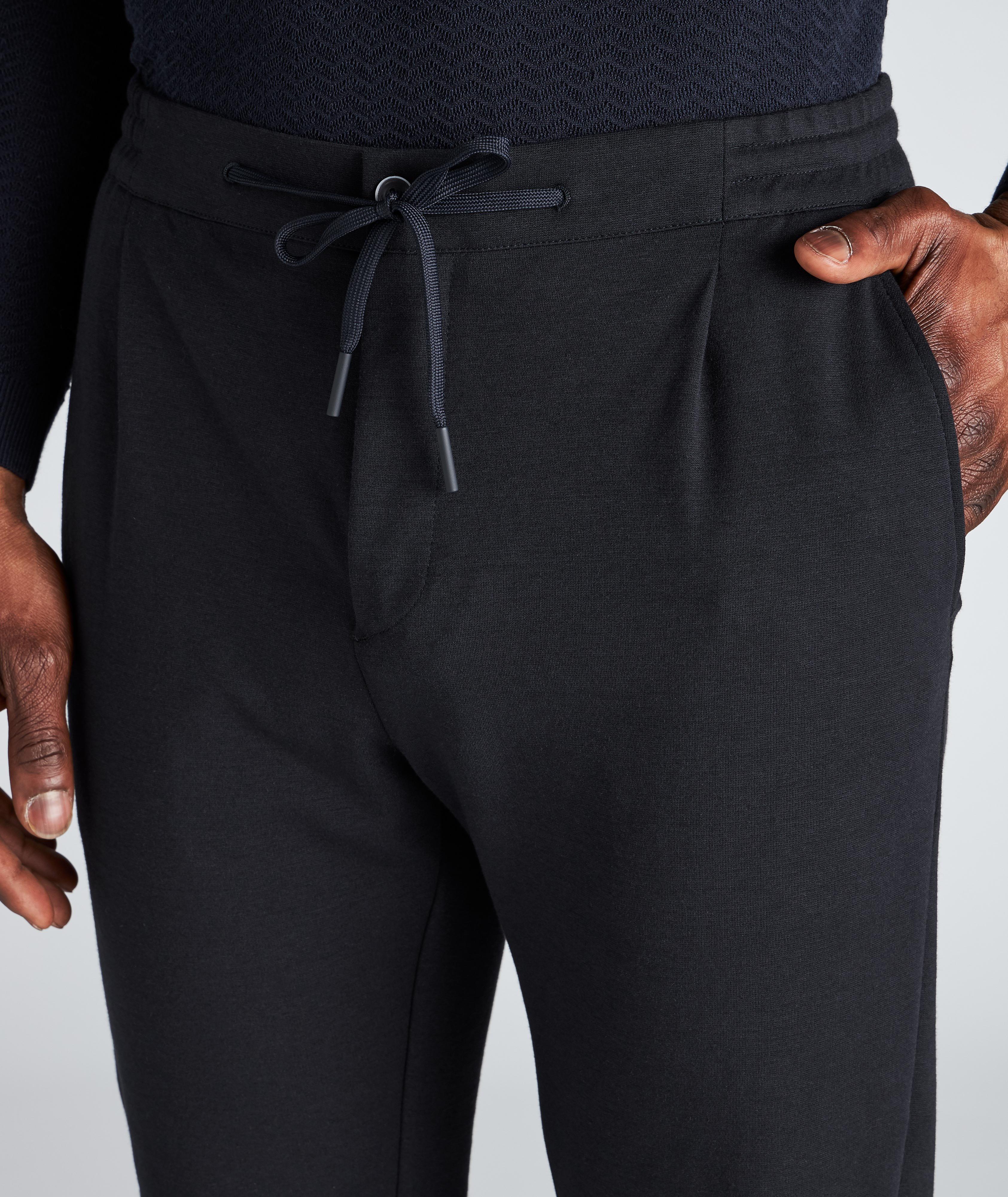 Drawstring Cotton-Blend Jersey Dress Pants image 3