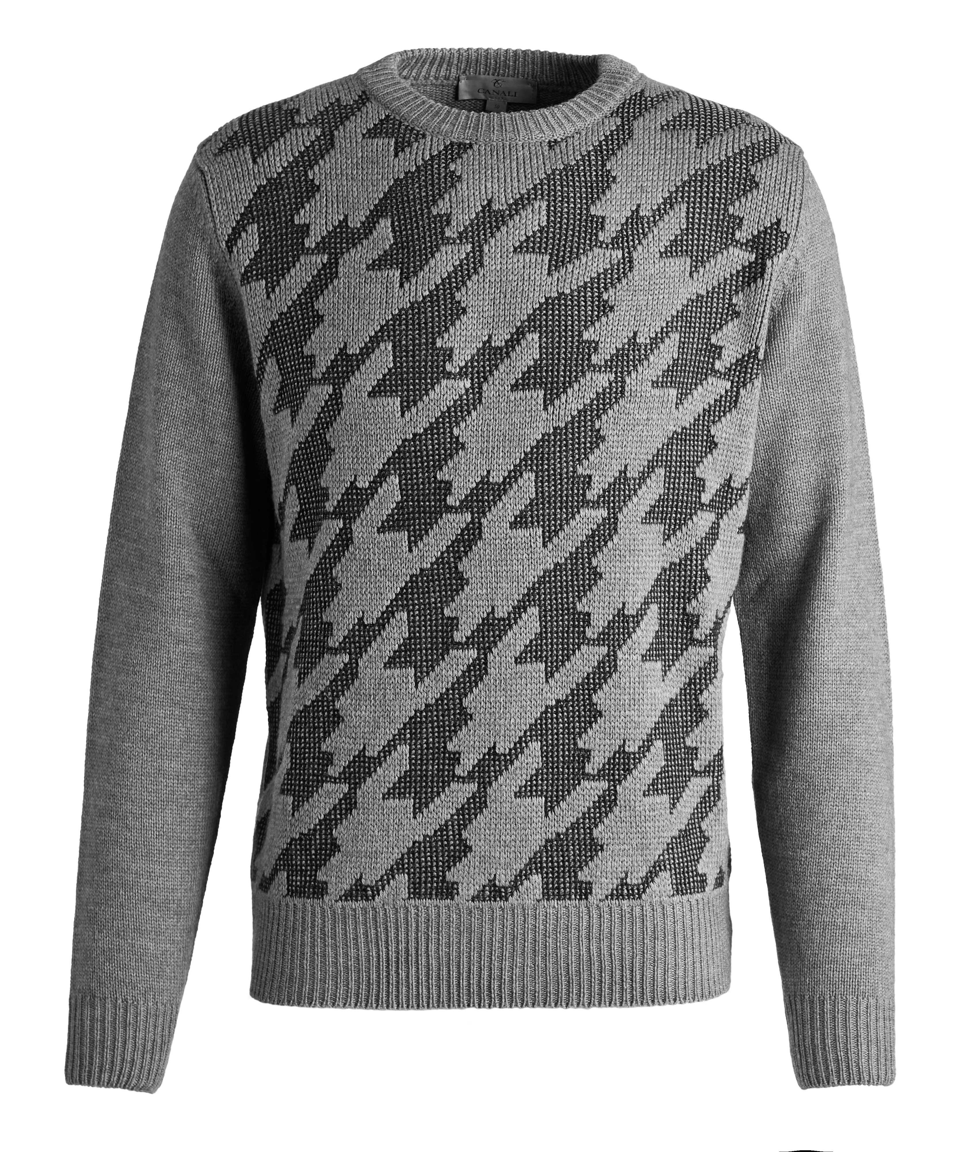 Houndstooth Wool-Cotton Blend Sweater image 0