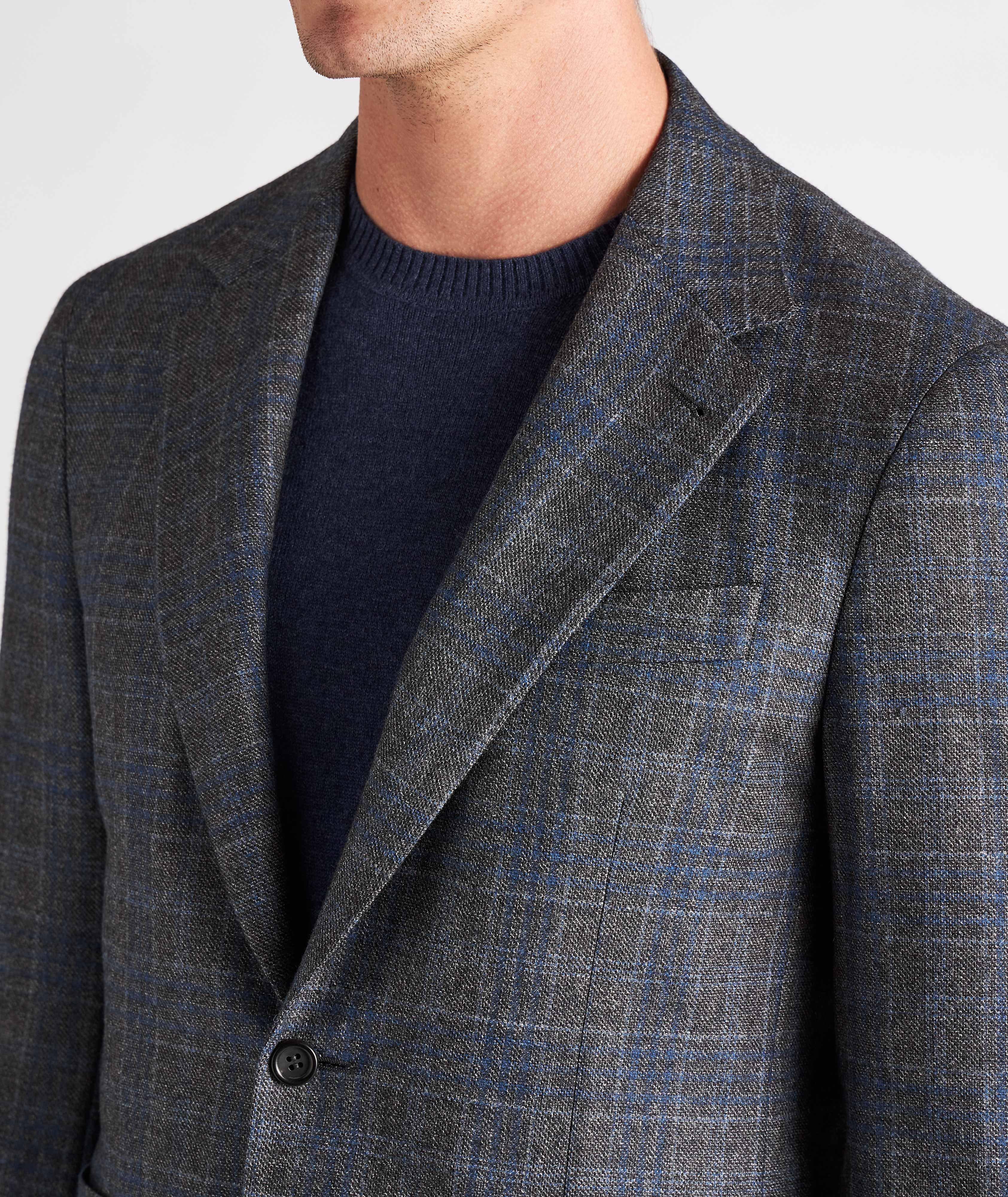 Slim Fit Checked Wool Sports Jacket image 3
