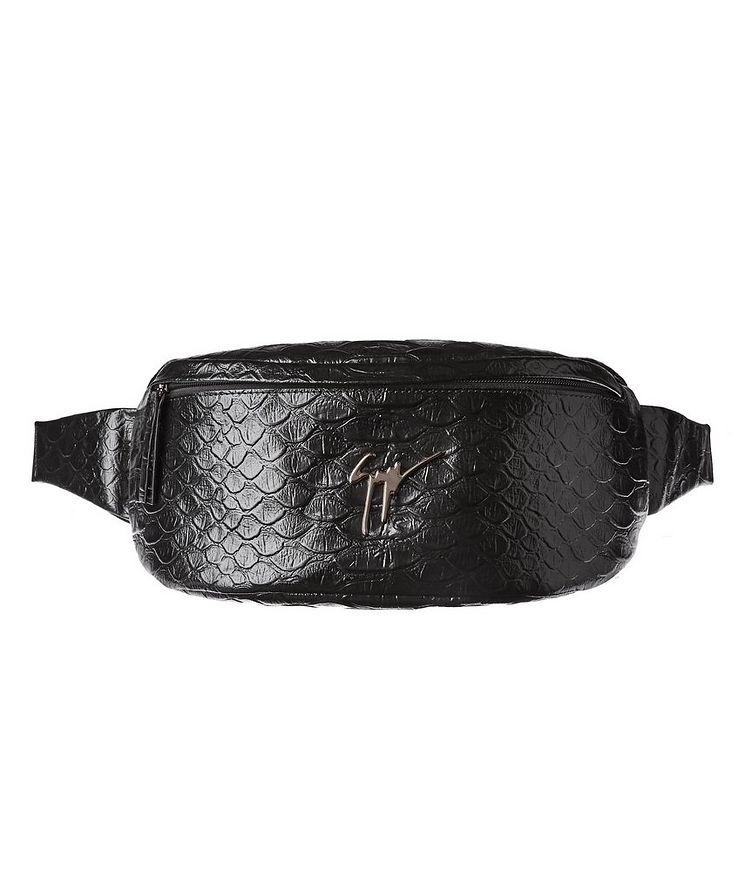 Snake Print Leather Belt Bag image 0
