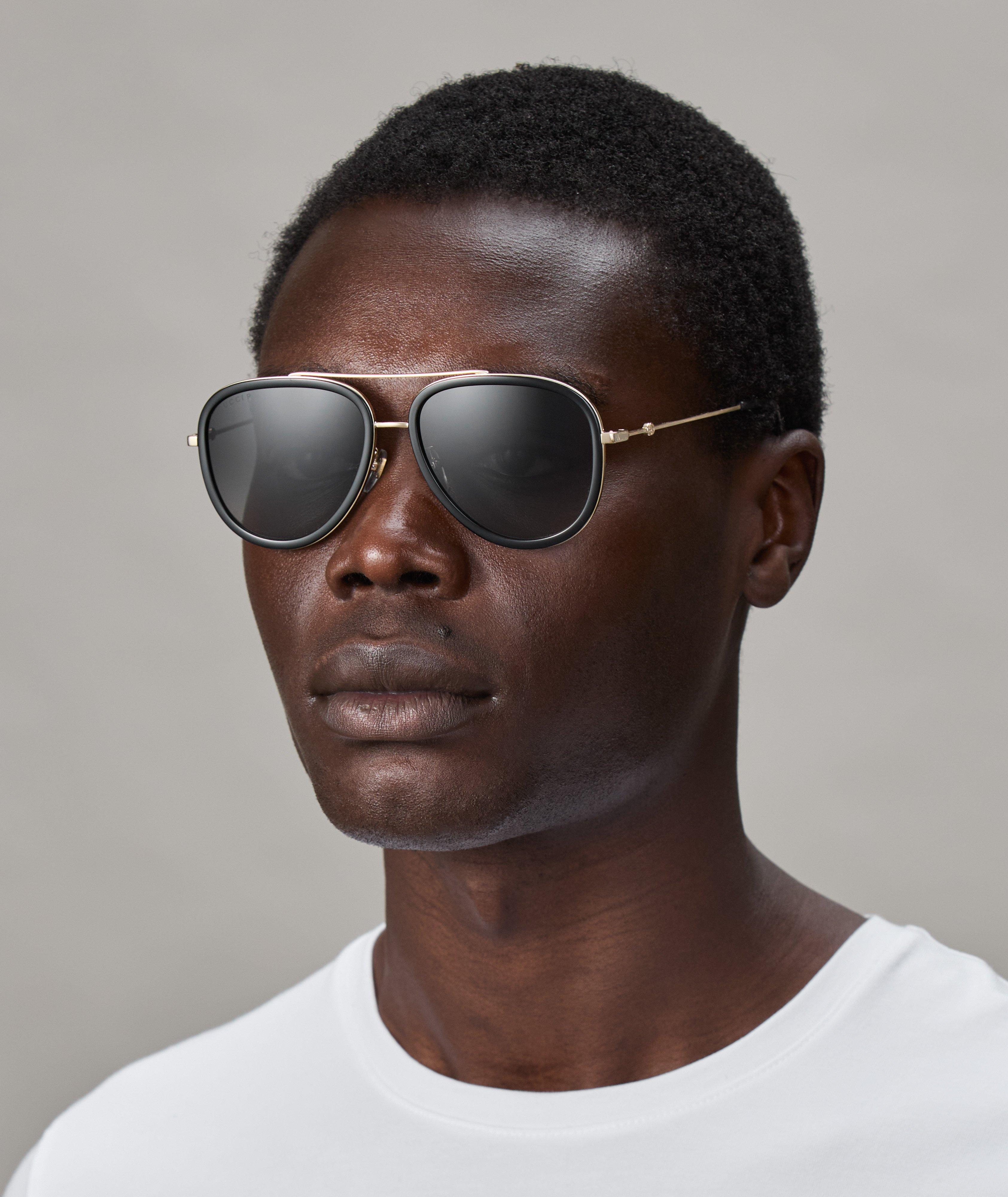 Gucci white and gold aviator sunglasses on sale