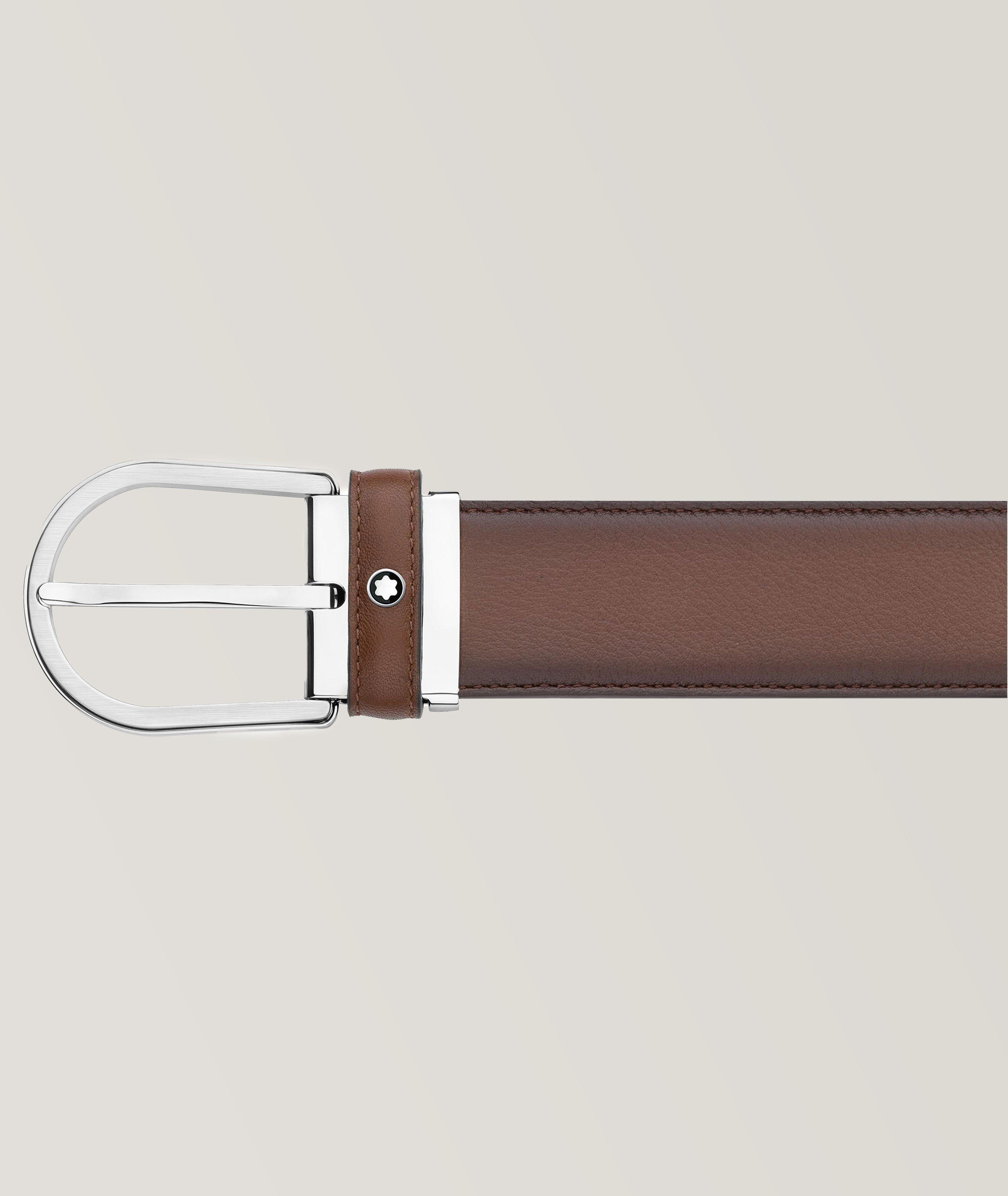 Horseshoe Buckle 35 mm Leather Belt image 2