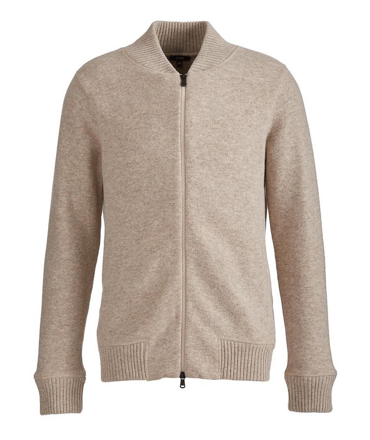 Zip-Up Wool & Cashmere Knit Bomber Sweater  image 0