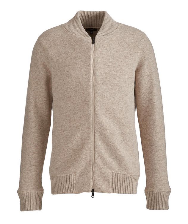 Zip-Up Wool & Cashmere Knit Bomber Sweater  picture 1