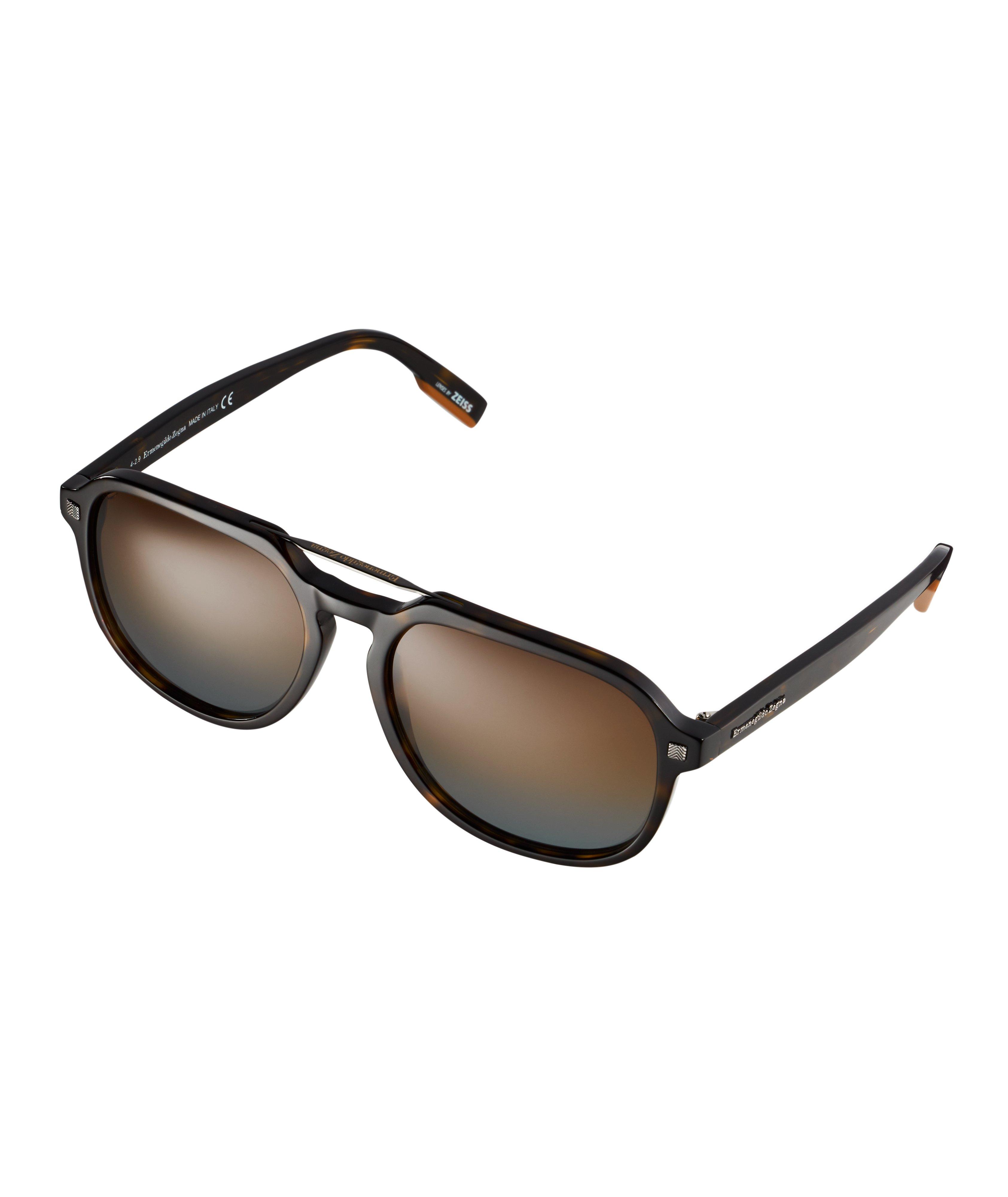 Havana Geometric Sunglasses image 0