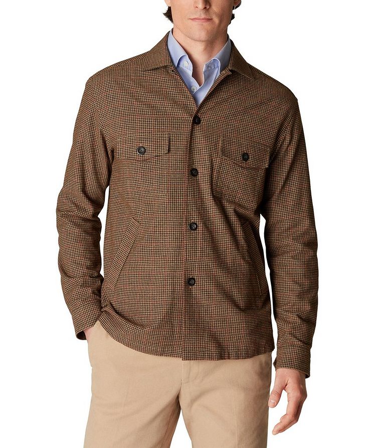 Check Cotton Wool Cashmere Shirt Jacket image 1
