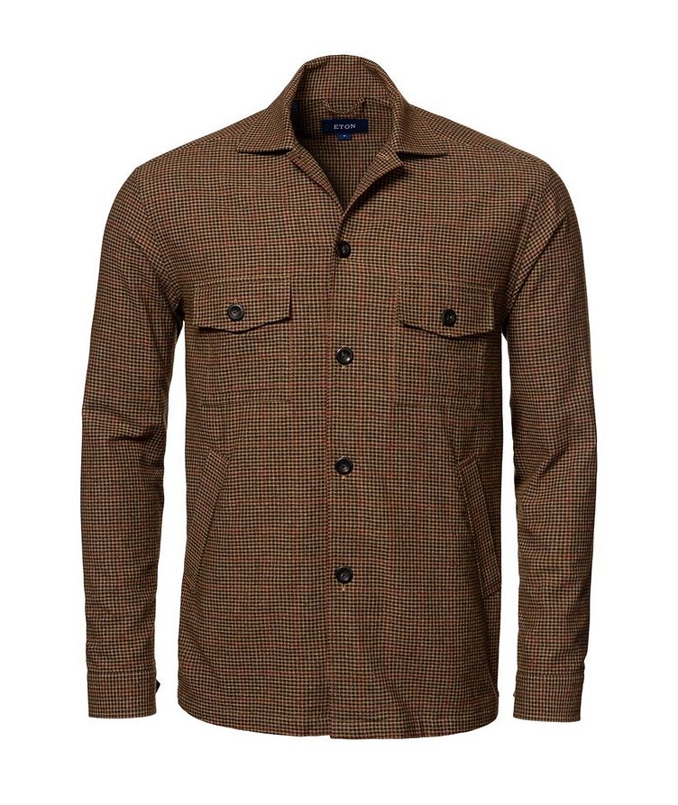 Check Cotton Wool Cashmere Shirt Jacket image 0