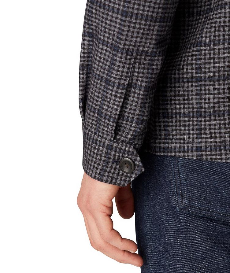 Veste-chemise en coton, laine et cachemire à carreaux image 3