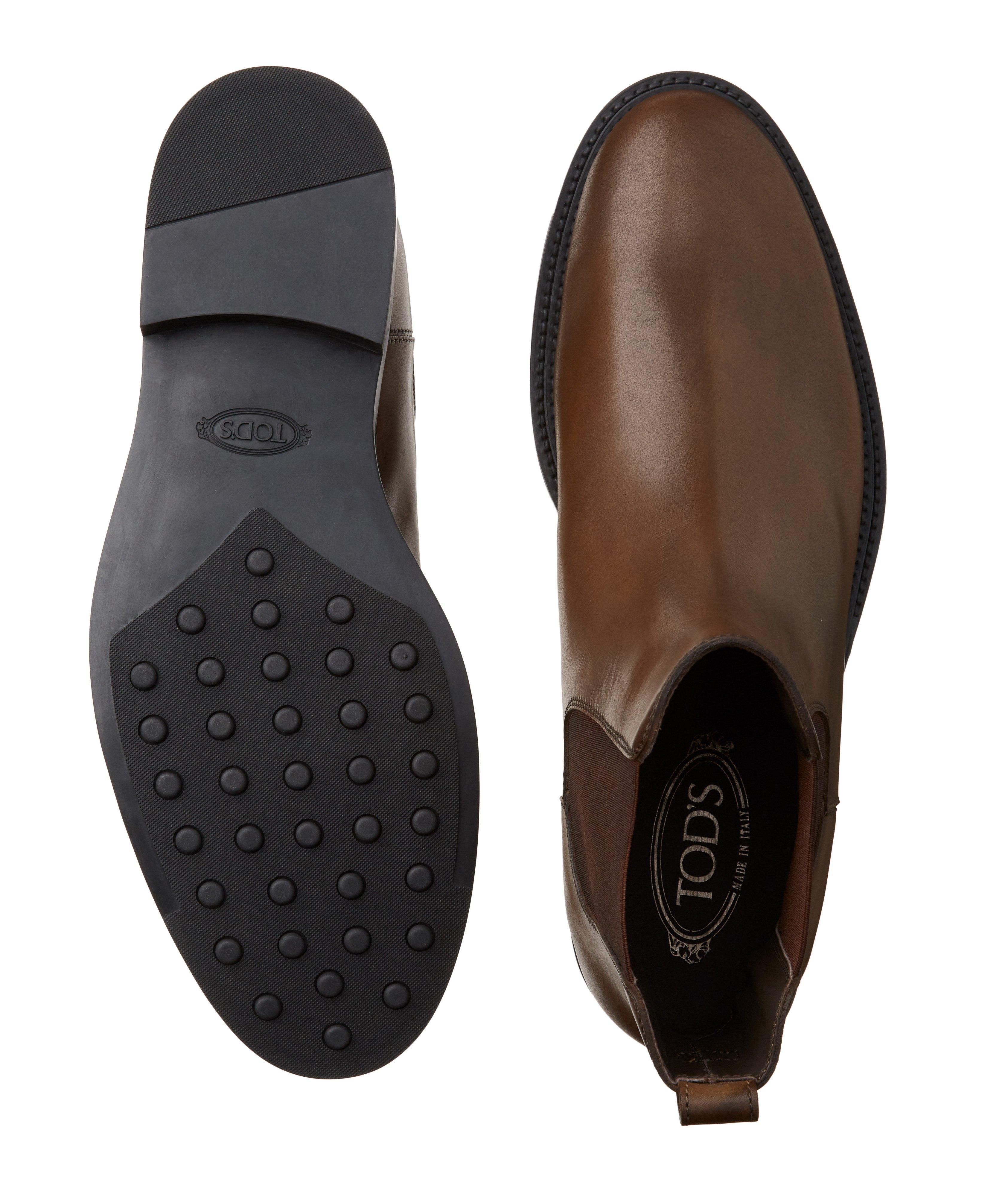 Botte sans lacet en cuir brossé image 2
