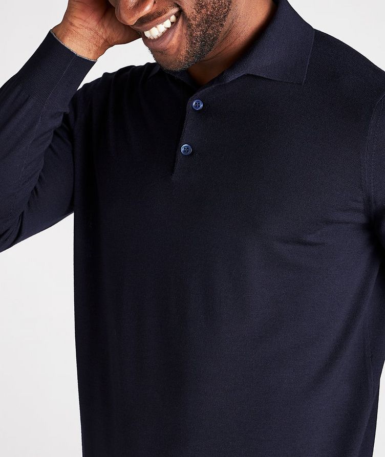 Long-Sleeve Wool-Cashmere Polo image 3