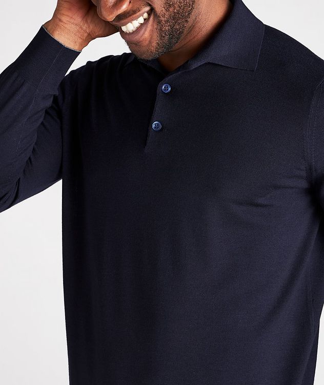 Long-Sleeve Wool-Cashmere Polo picture 4