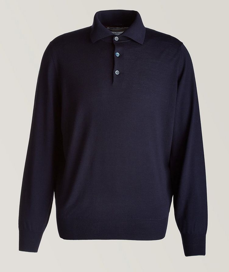 Long-Sleeve Wool-Cashmere Polo image 0