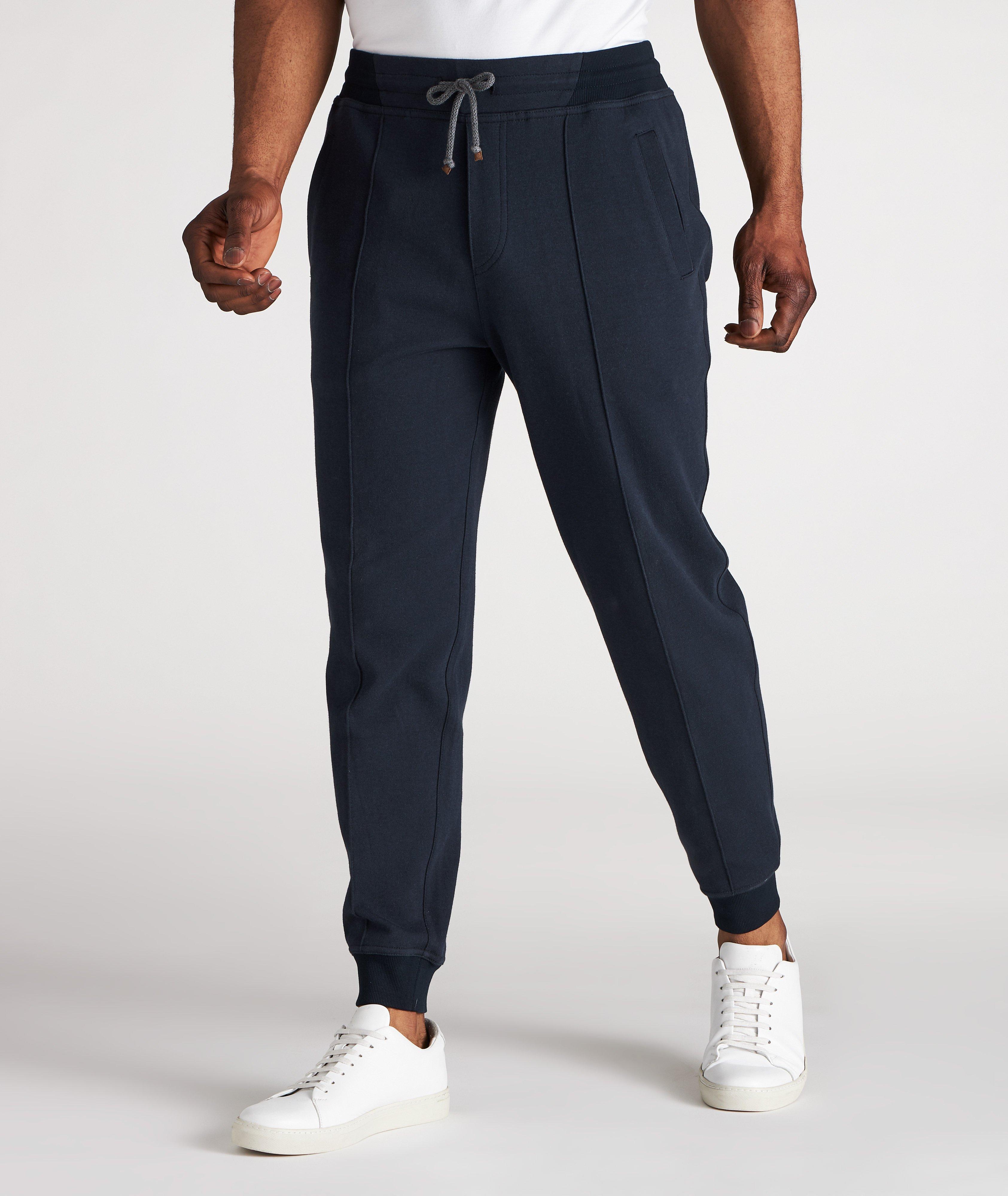 Pantalon sport en coton à cordon et à plis image 1