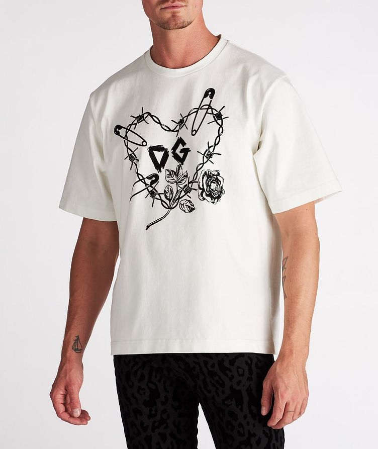 Pin Heart Logo Cotton T-Shirt image 1