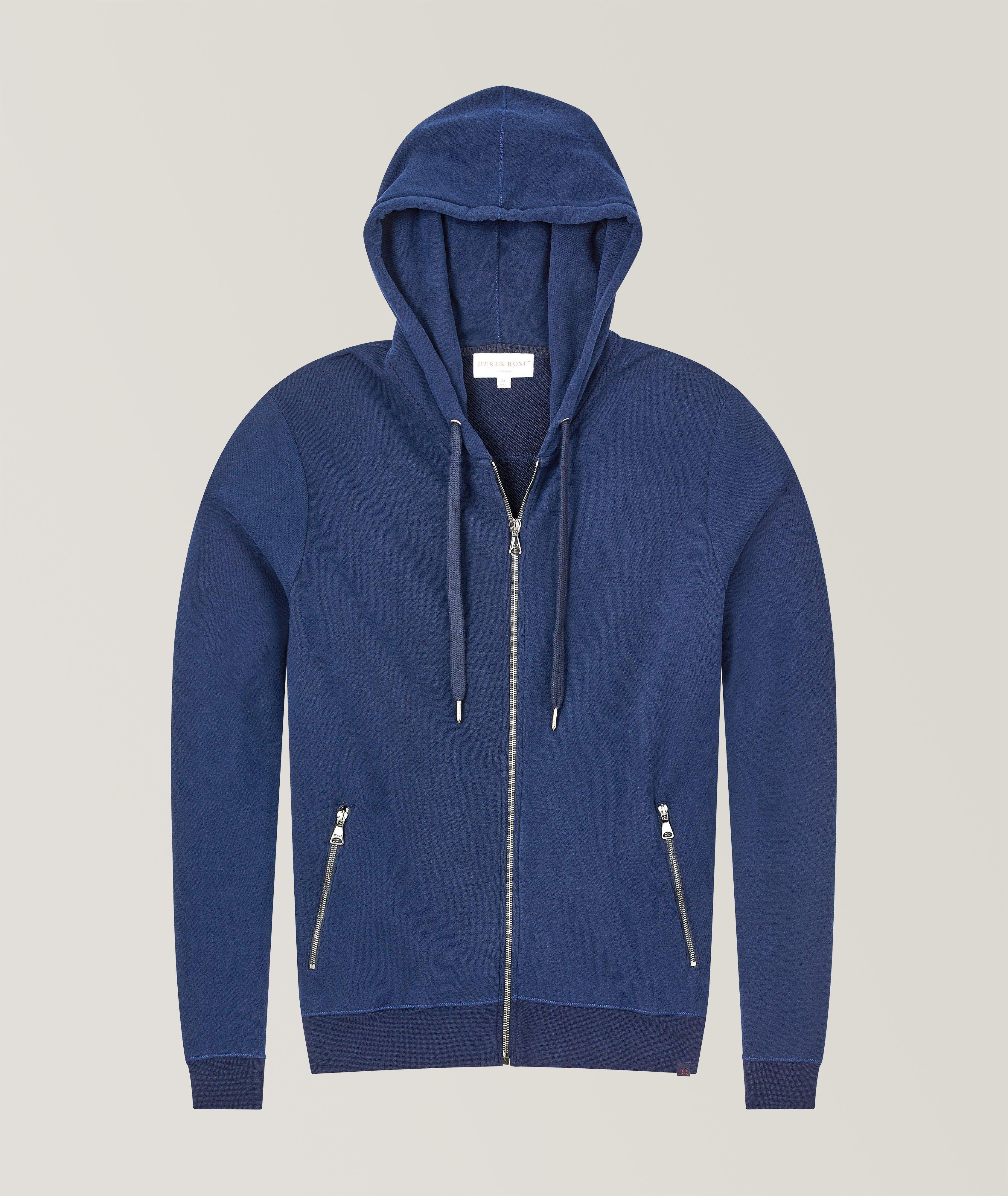 Zip-Up Cotton Jersey Hooded Sweater image 0