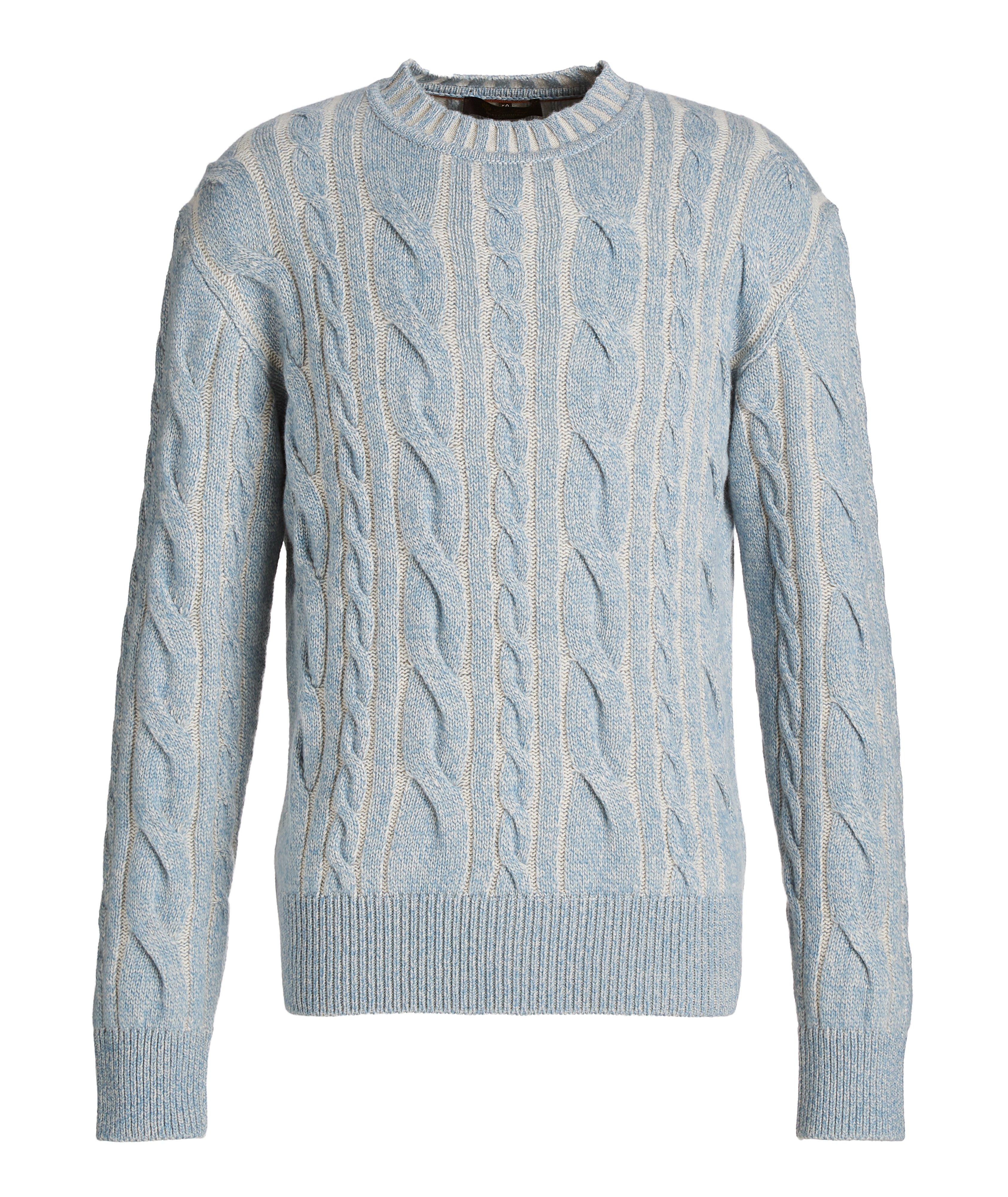Mélange Cashmere Cable Knit Sweater image 0