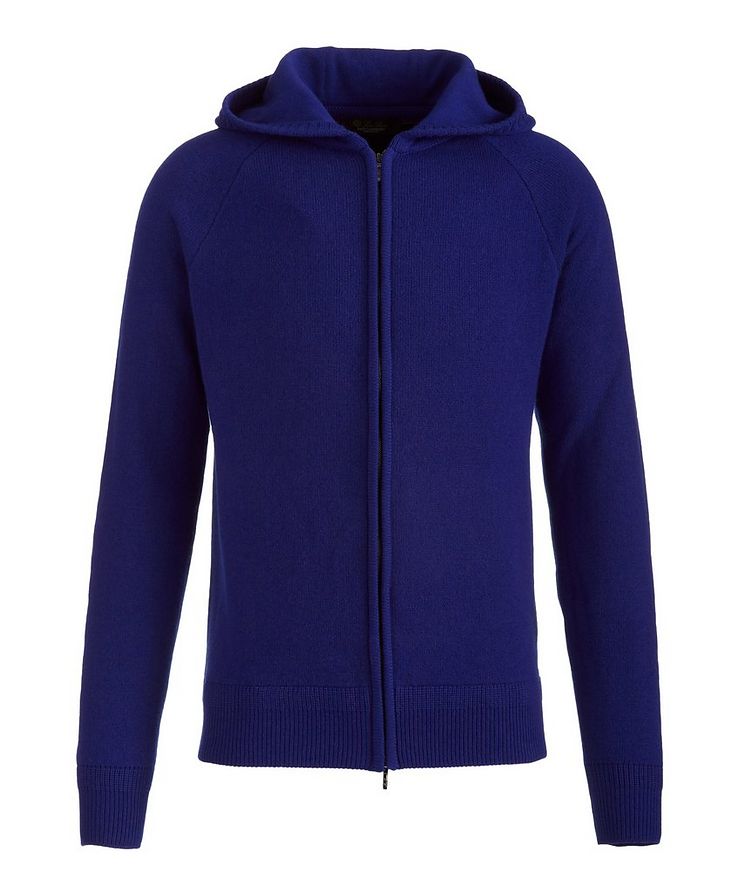 Double-Faced Zip-Up Cashmere Hooded Sweater image 0