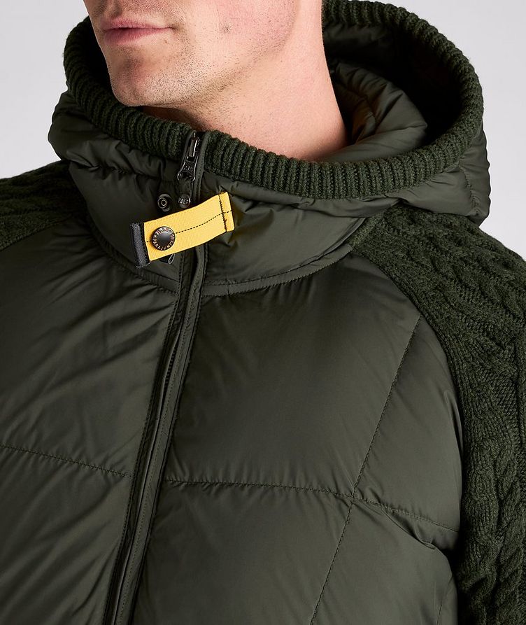 Hooded Cable Knit Wool-Blend Puffer Jacket image 4