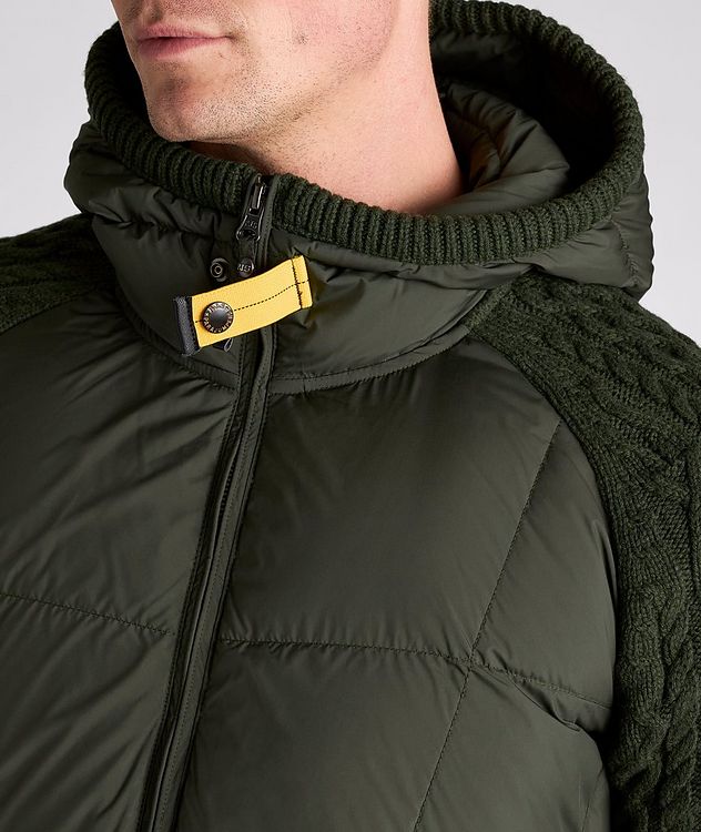 Hooded Cable Knit Wool-Blend Puffer Jacket picture 5