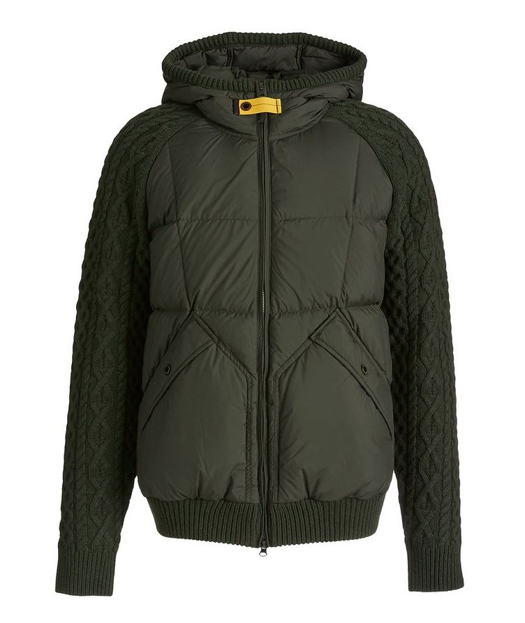 Hooded Cable Knit Wool-Blend Puffer Jacket image 0