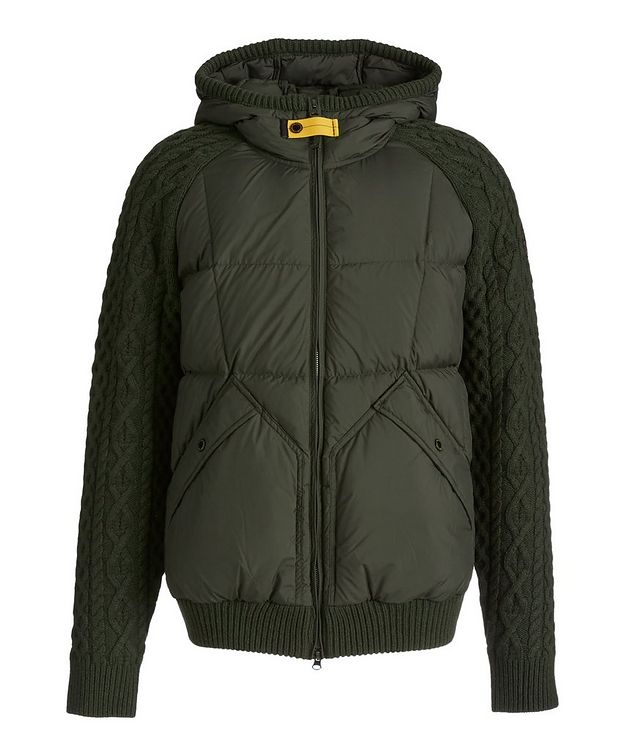 Hooded Cable Knit Wool-Blend Puffer Jacket picture 1