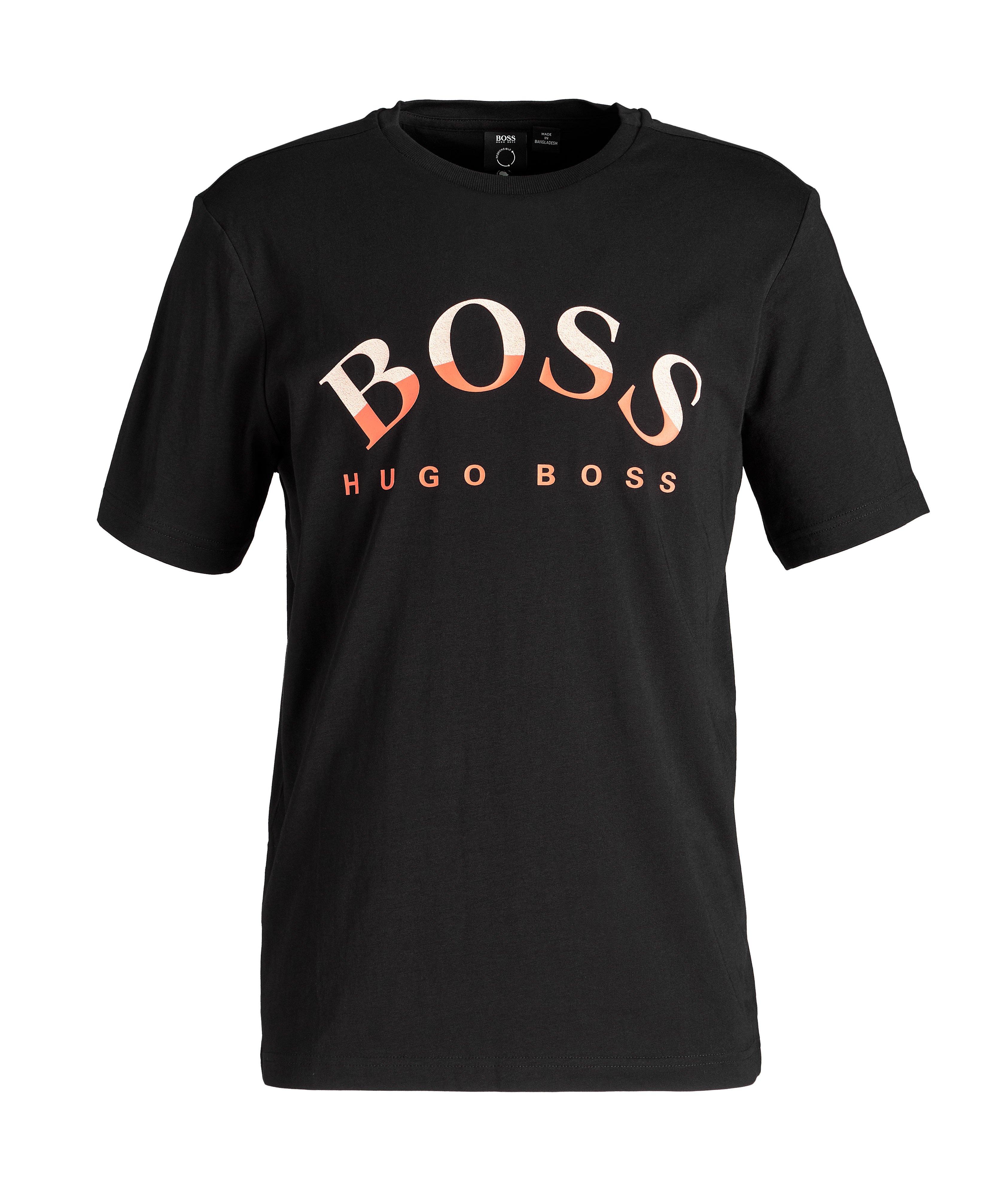 Curved Logo Cotton T-Shirt image 0