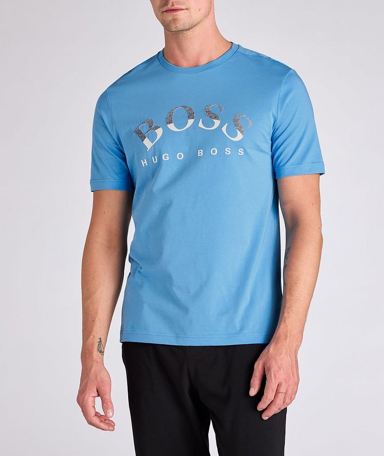 T-shirt en coton avec logo incurvé image 1