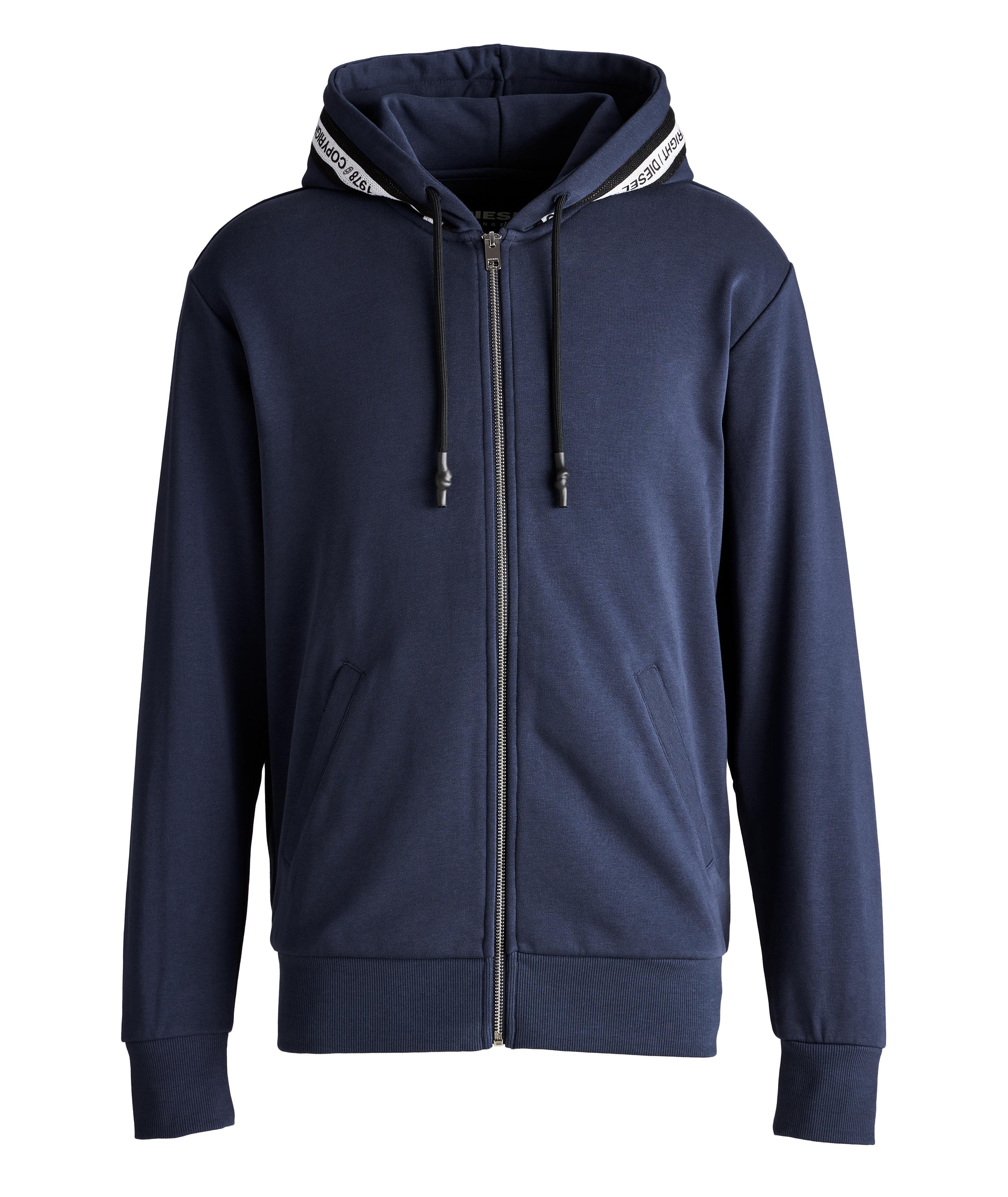 Stripe Zip-Up Cotton-Blend Hoodie image 0