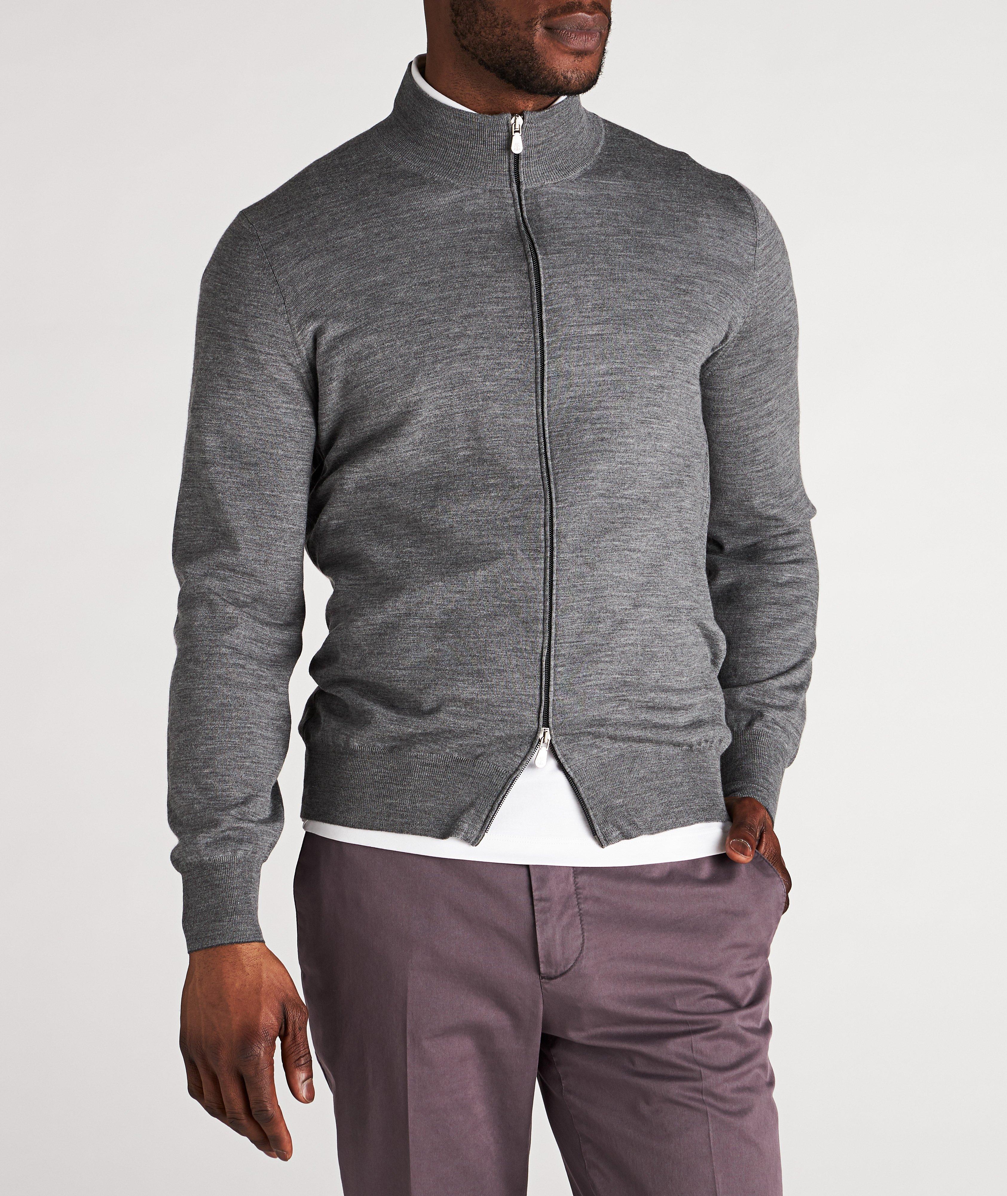 Zip-Up Wool-Cashmere Cardigan image 1