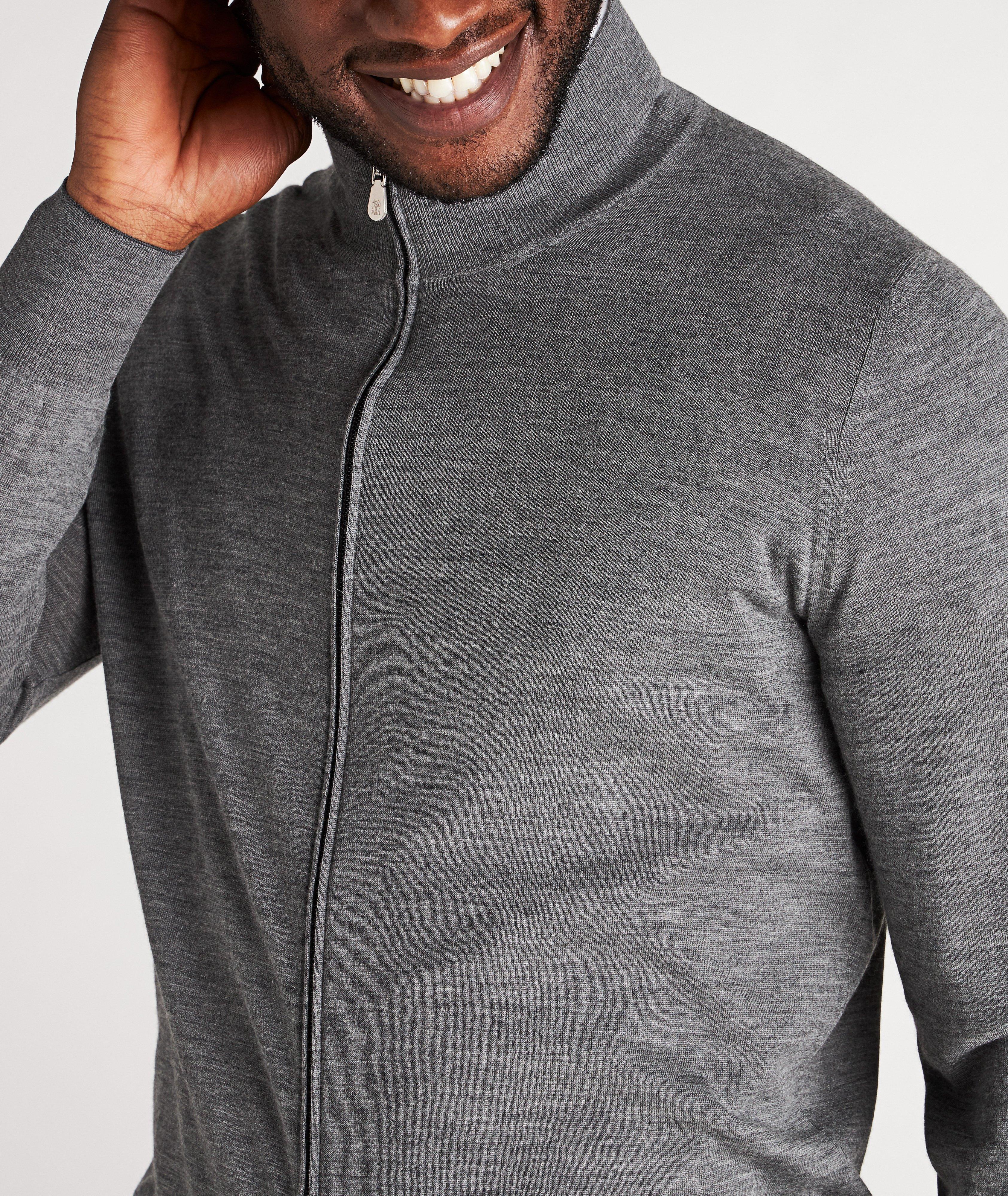 Zip-Up Wool-Cashmere Cardigan image 3