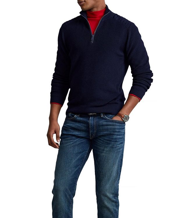 Performance Quarter-Zip Wool-Blend Sweater picture 4