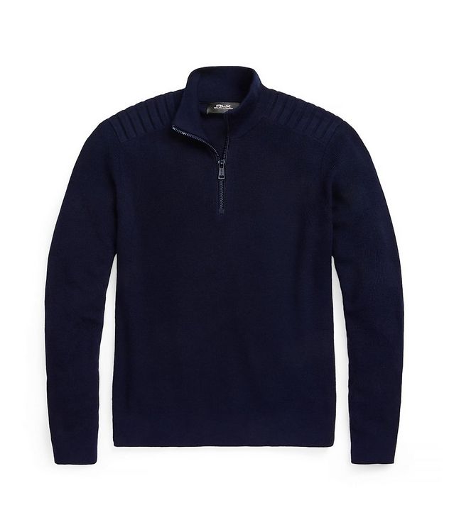 Performance Quarter-Zip Wool-Blend Sweater picture 1