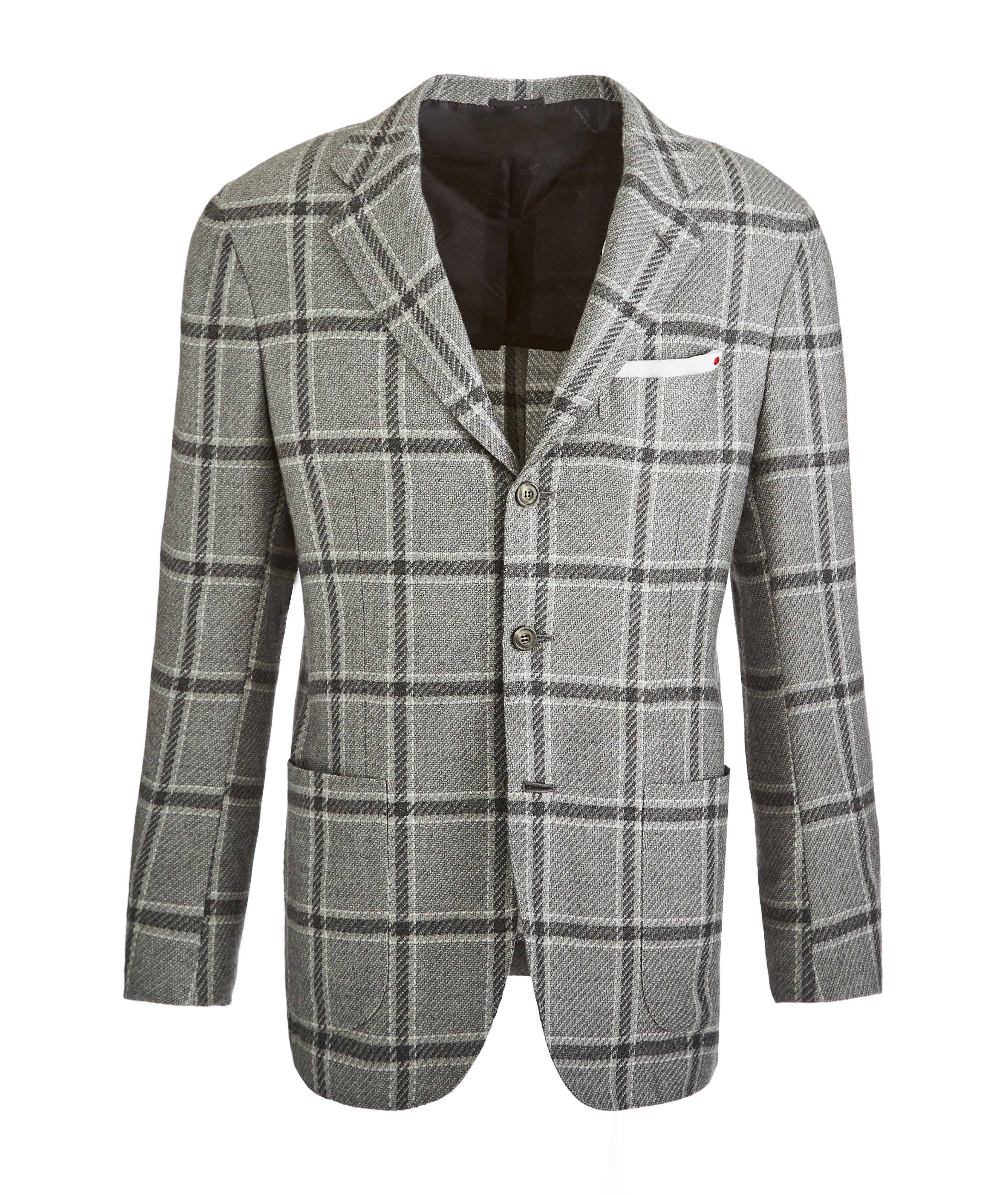 Contemporary Fit Windowpane Check Cashmere Sports Jacket image 0