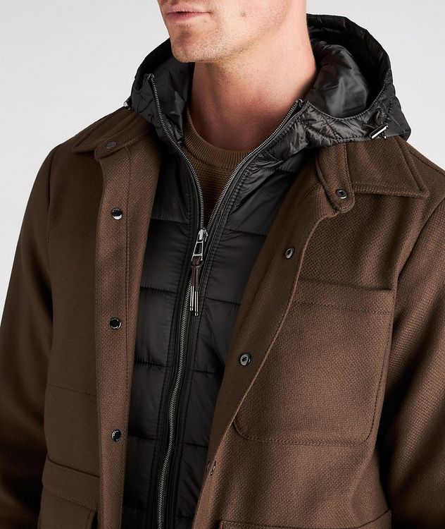 Hooded Wool-Blend City coat picture 4