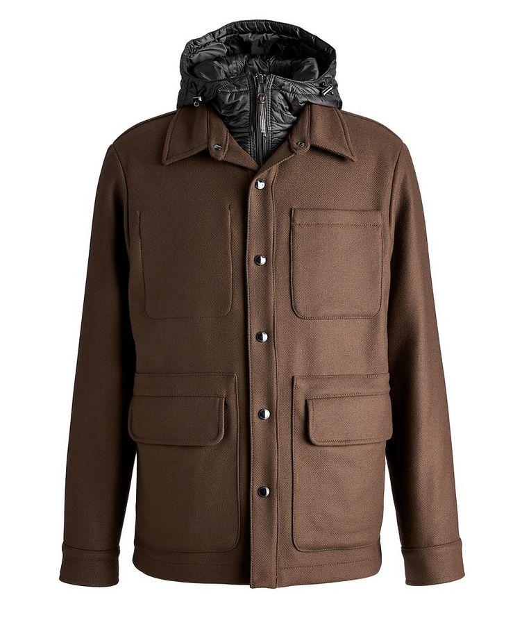 Hooded Wool-Blend City coat image 0