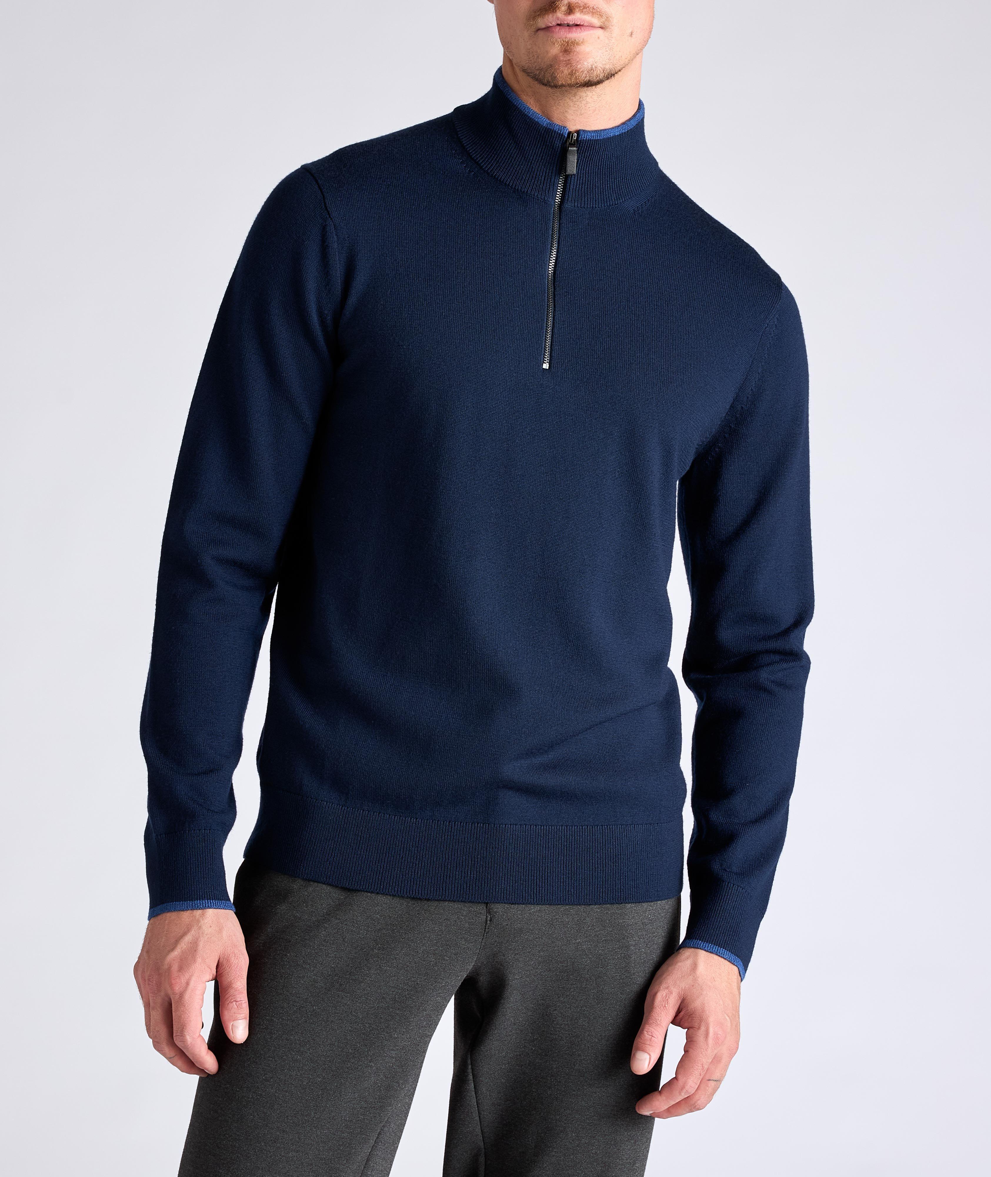 Pull en laine mérinos à demi-glissière image 1